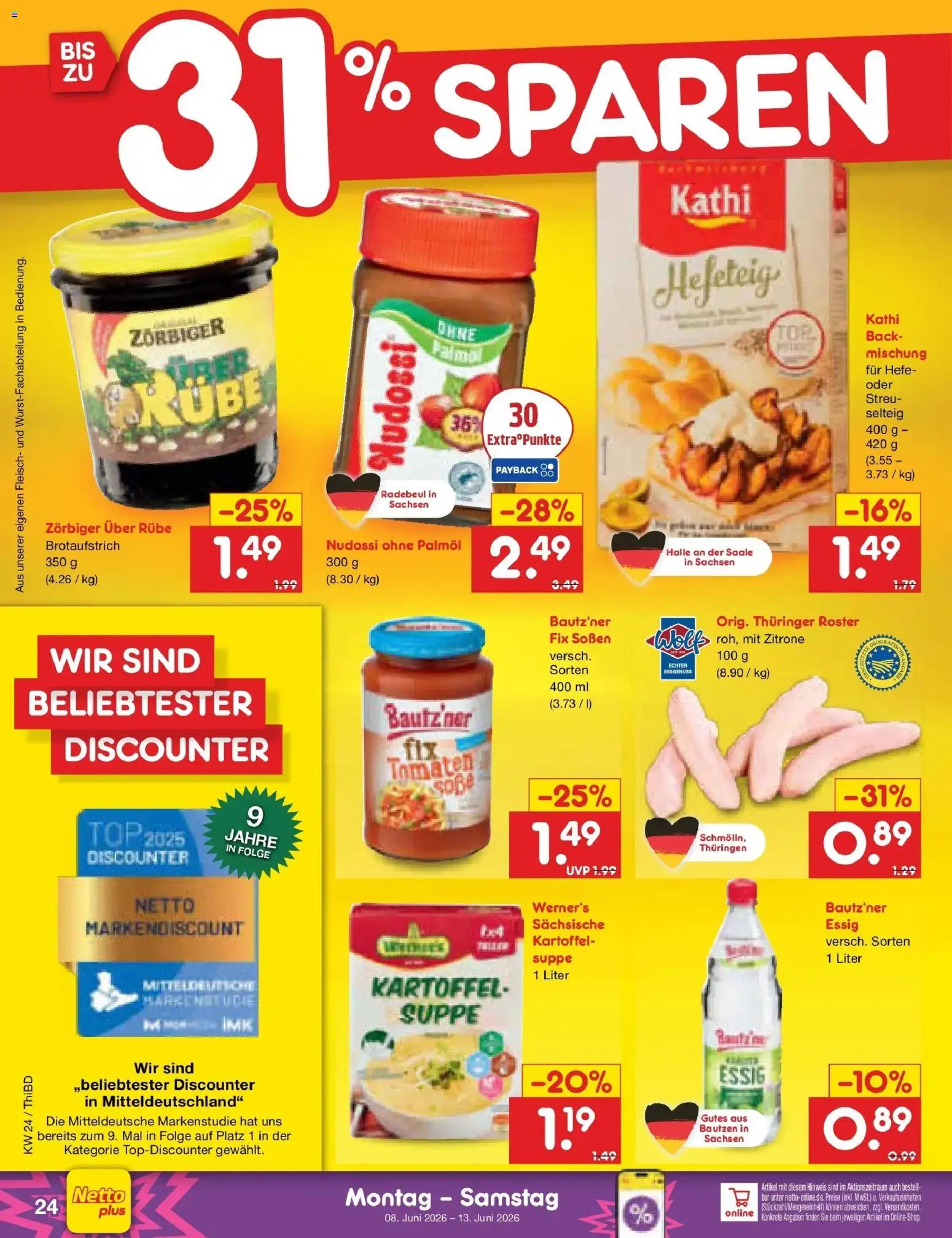 Netto Marken-Discount Prospekt Thiendorf – gültig ab 08.06.2026 | Seite: 38 | Produkte: Top, Essig, Zitrone, Fleisch