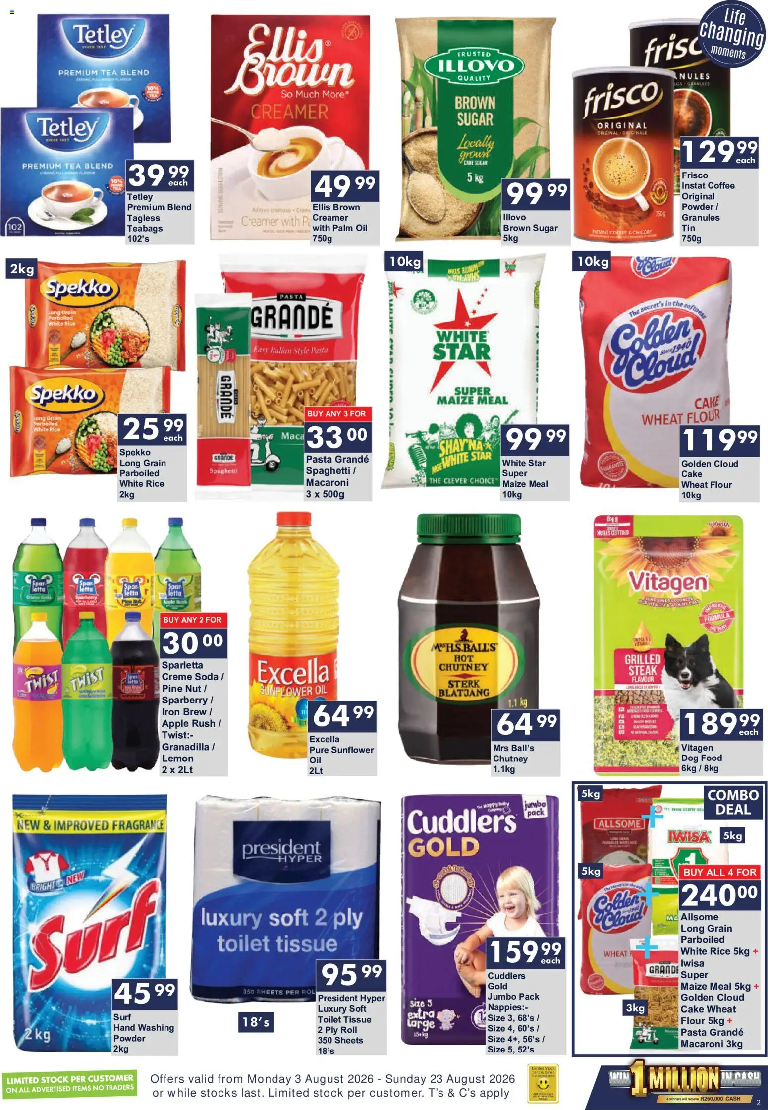 New President Hyper catalogue – valid from 03/08/2026 | Page: 2 | Products: Cake, Steak, Creamer, Pasta