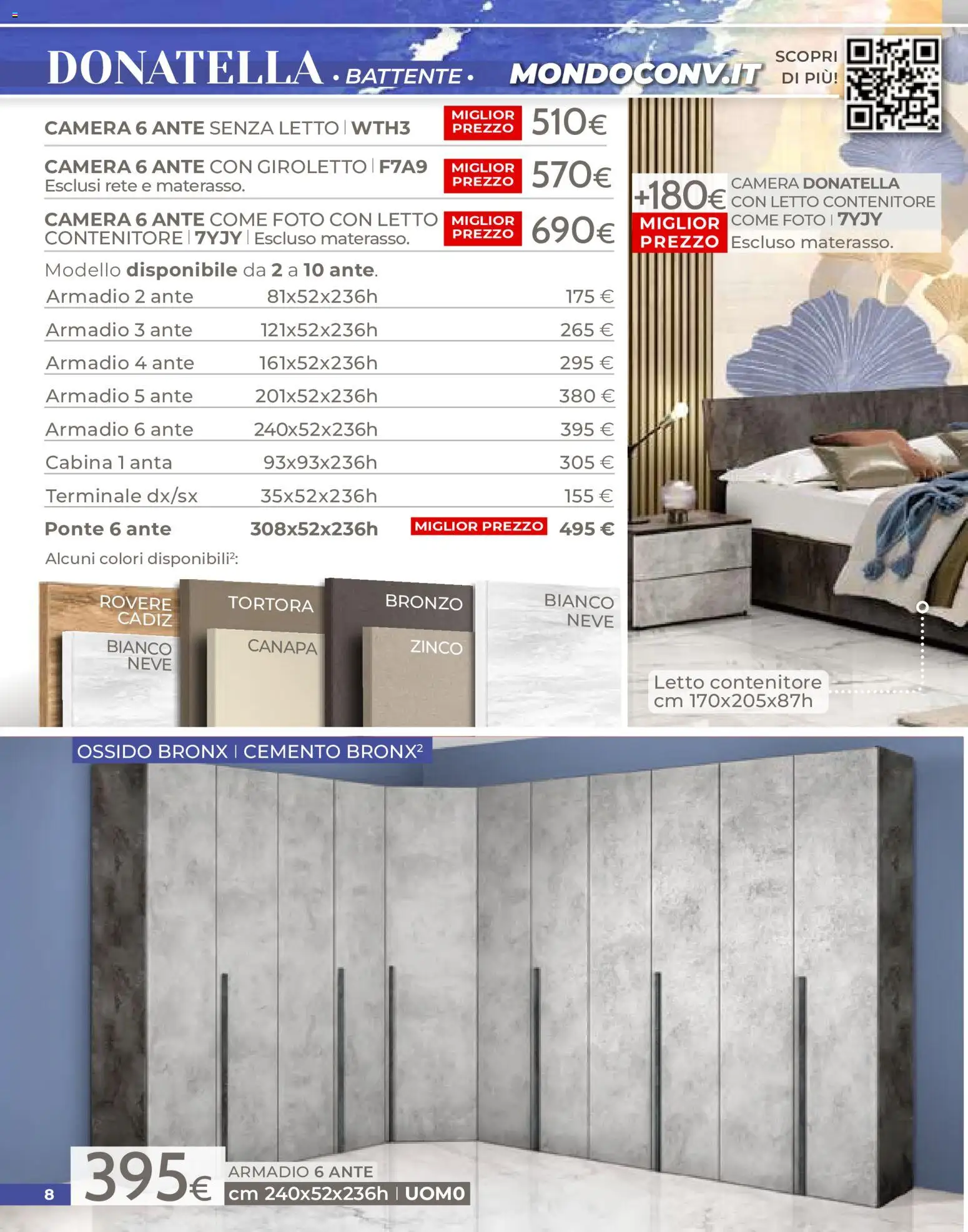 Volantino Mondo Convenienza del 01/07/2026 | Pagina: 8 | Prodotti: Letto contenitore, Contenitore, Letto, Armadio