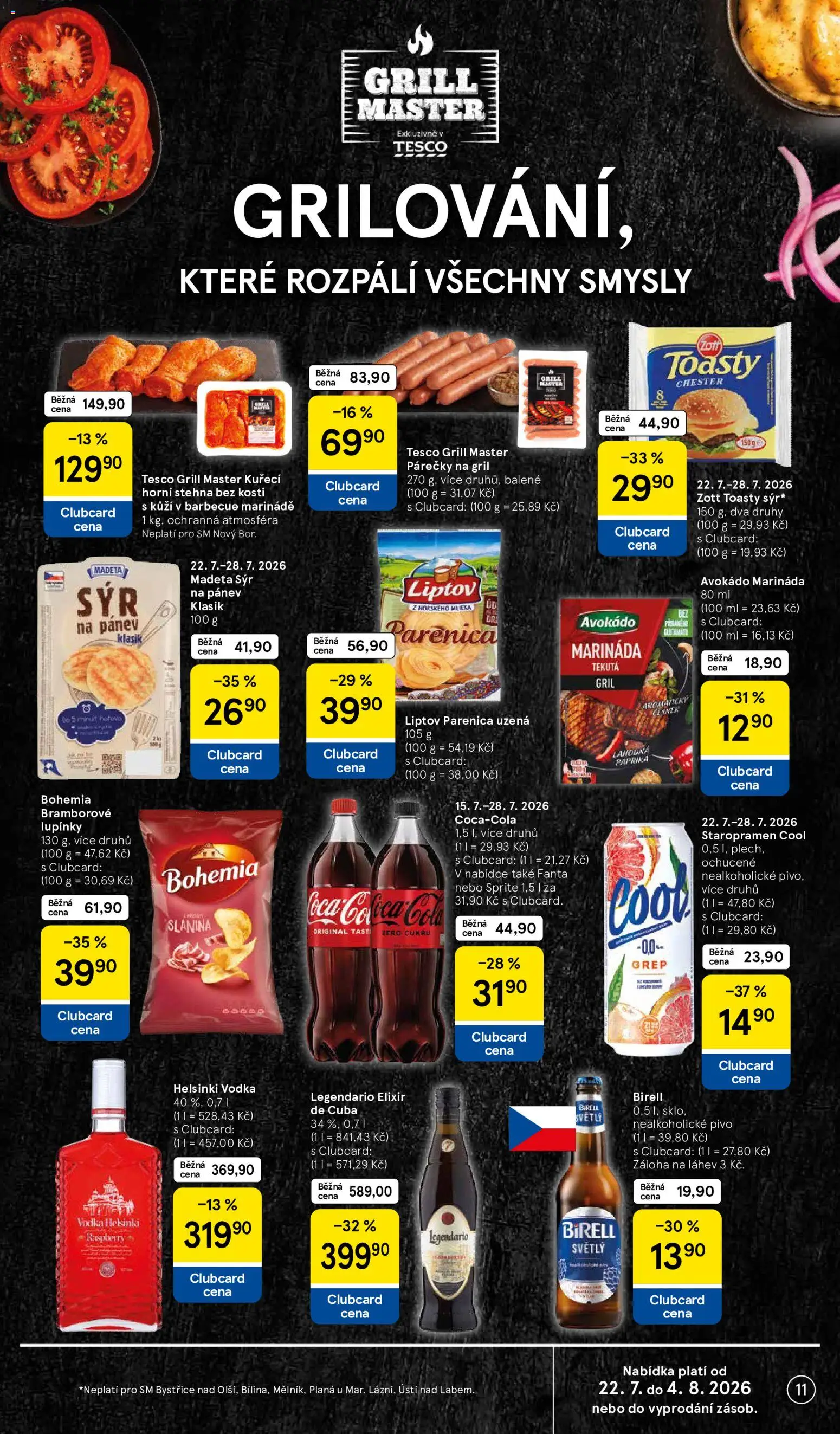 Tesco leták - Supermarket od 22.07.2026 | Strana: 11 | Produkty: Parenica, Helsinki vodka, Avokádo, Slanina