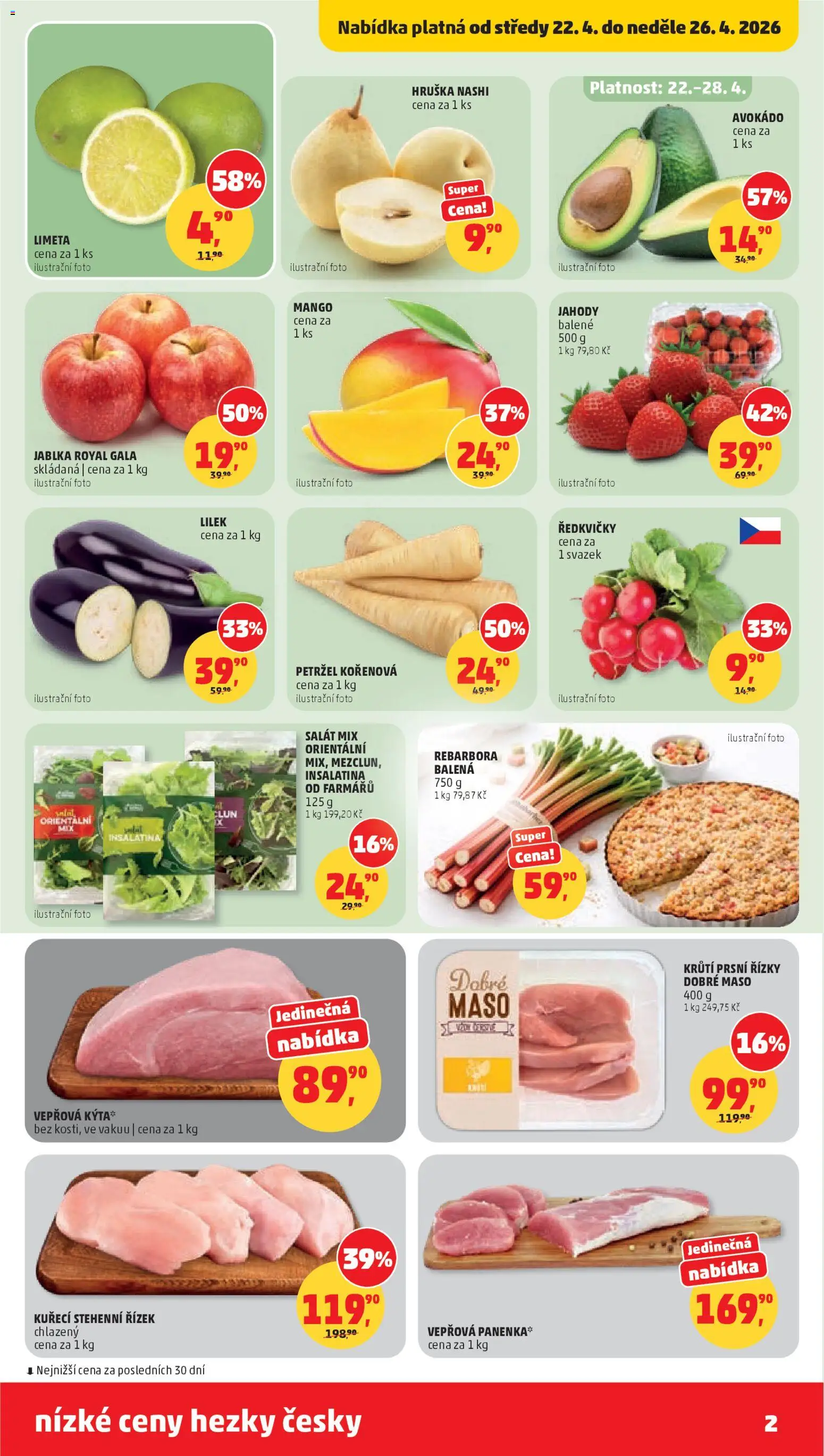 Penny Market leták od 22.04.2026 | Strana: 2 | Produkty: Jahody, Salát mix, Lilek, Petržel