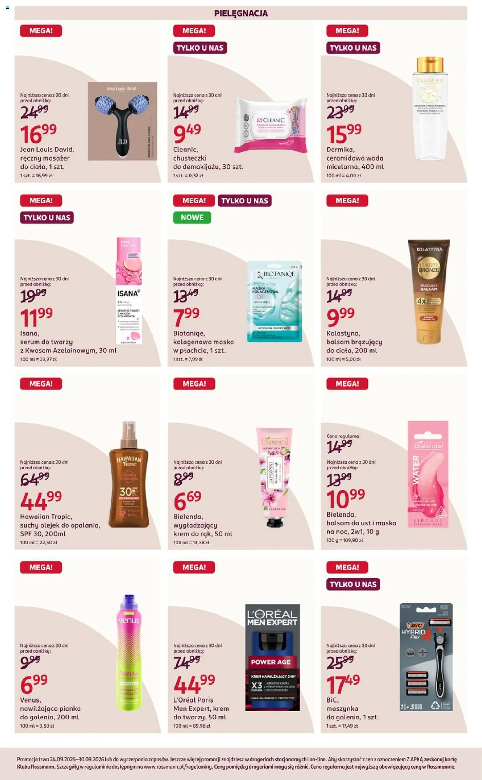 Rossmann gazetka od 24.09.2026 | Strona: 3 | Produkty: Melon, Chusteczki, Balsam brązujący, Maska