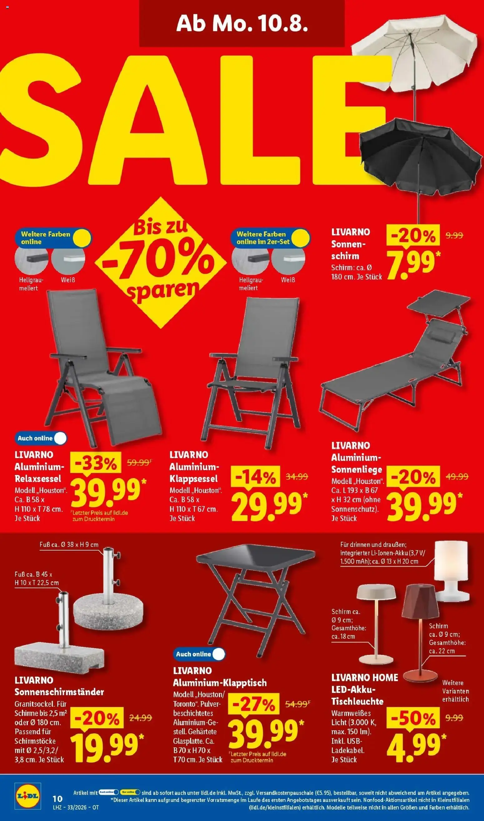 Lidl Prospekt Malchow (ab 10.08.2026) zum Blättern » Angebote | Seite: 26 | Produkte: USB, Relaxsessel, Sessel, Sonnenschirm