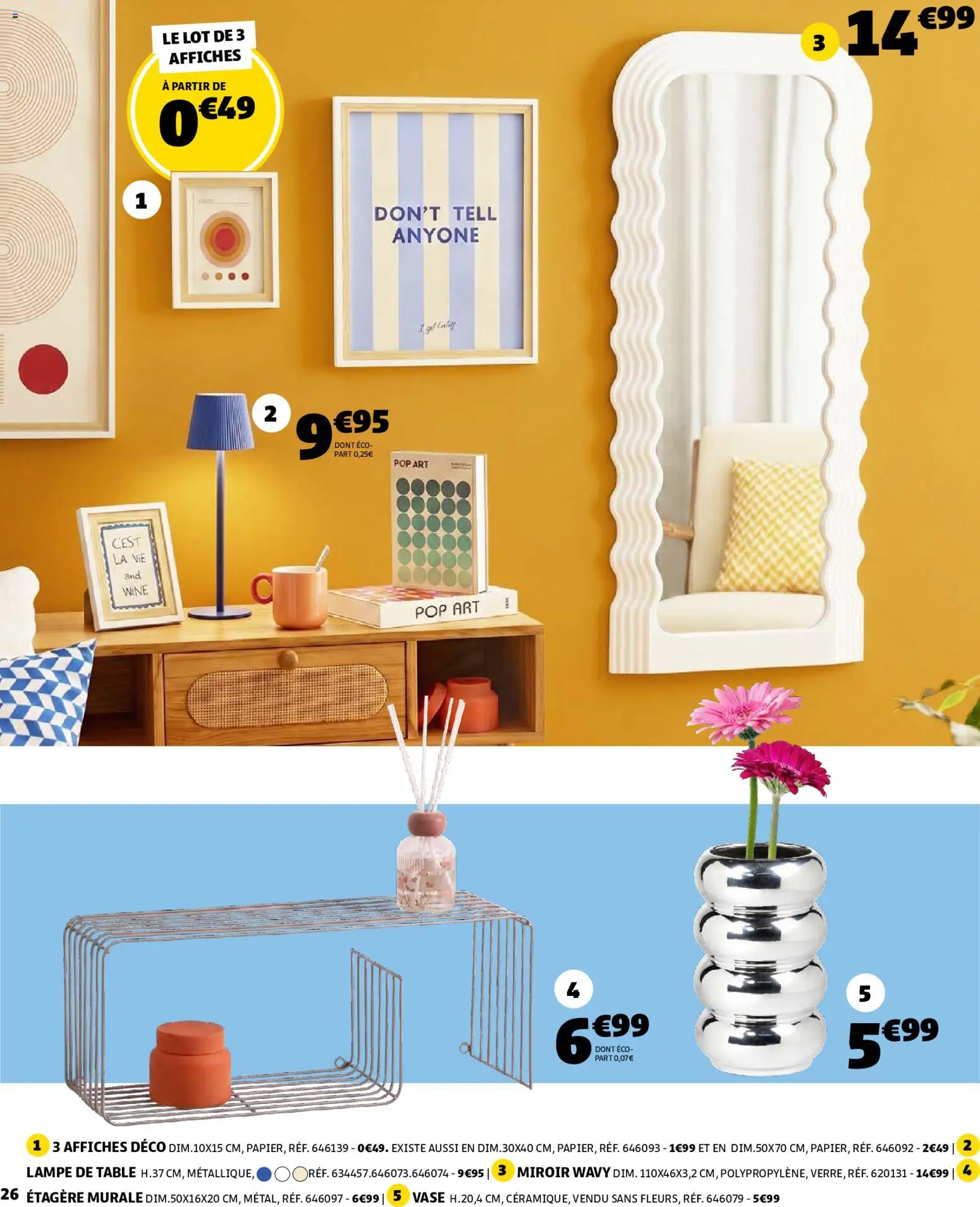 {H1} | Page: 26 | Produits: Étagère, Table, Miroir, Lampe
