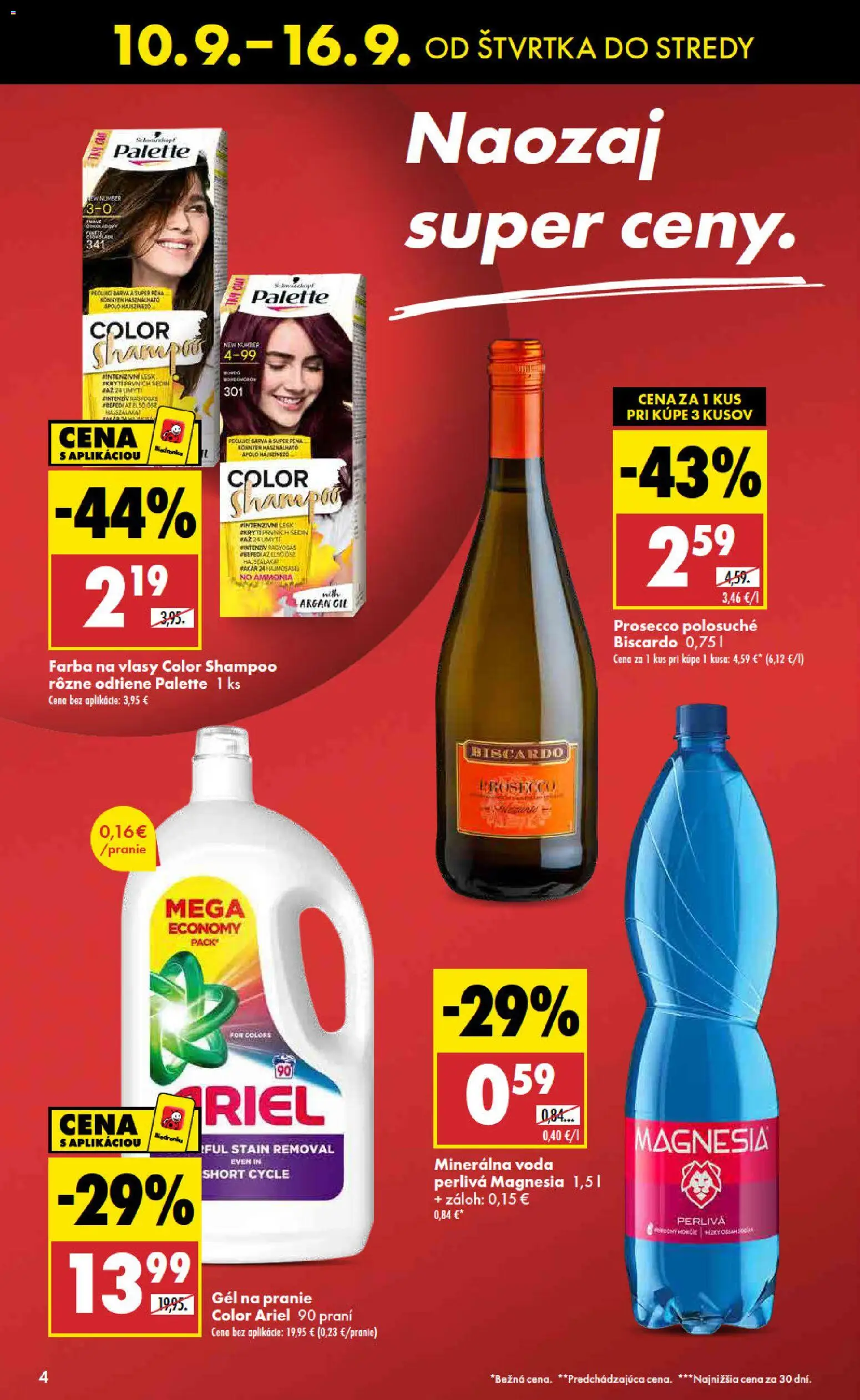 Nové Biedronka akcie – leták je platný od 10.09.2026 | Strana: 4 | Produkty: Farba na vlasy, Magnesia, Minerálna voda, Pena