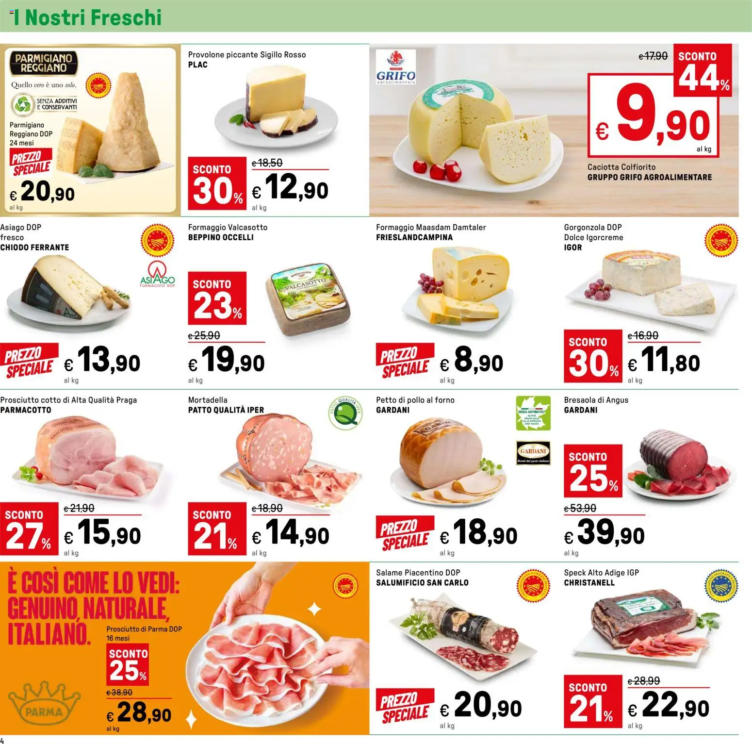 Volantino Iper del 11.05.2026 | Pagina: 4 | Prodotti: Petto di Pollo, Prosciutto, Mortadella, Forno