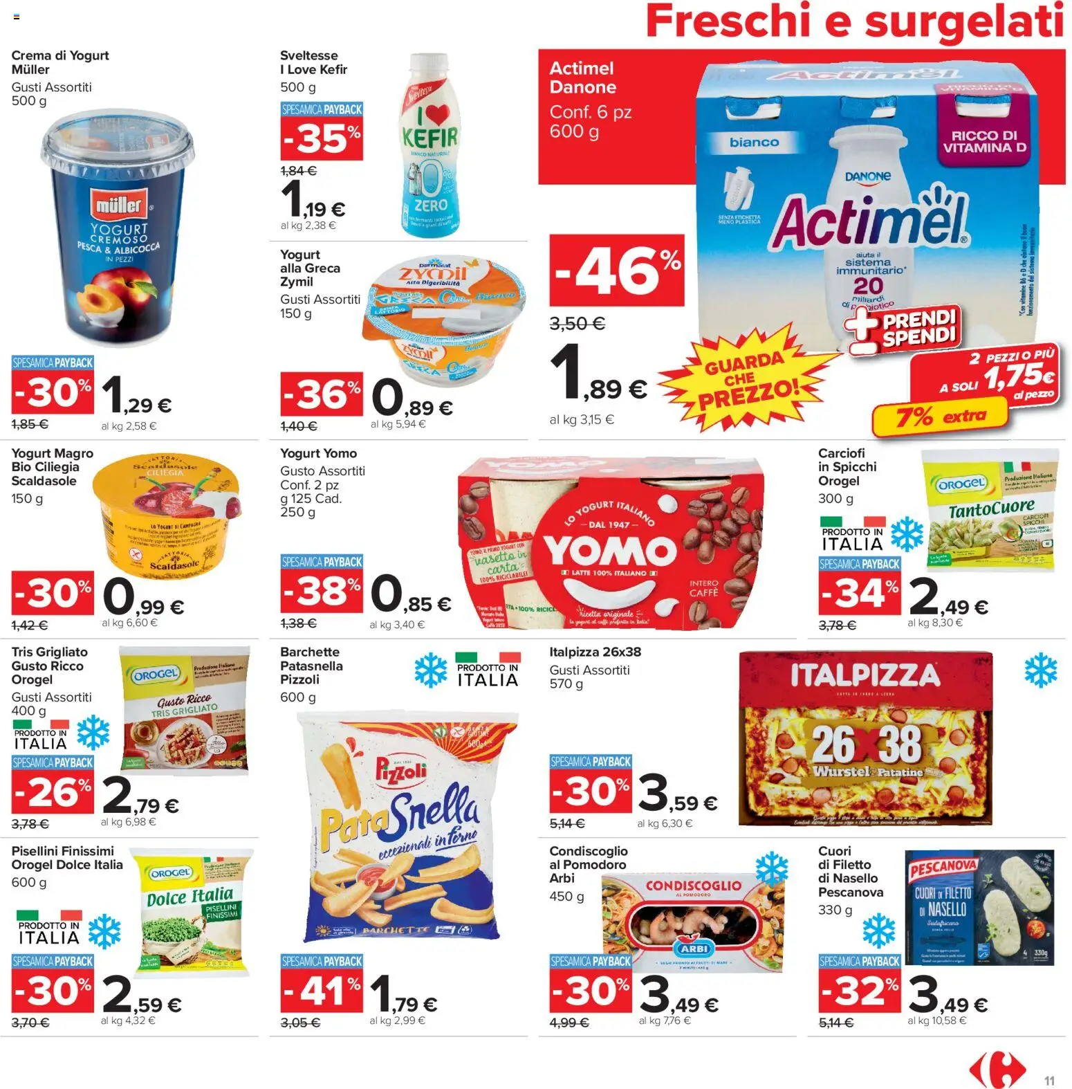 Volantino Carrefour del 20/08/2026 | Pagina: 11 | Prodotti: Pomodoro, Wurstel, Carciofi, Nasello