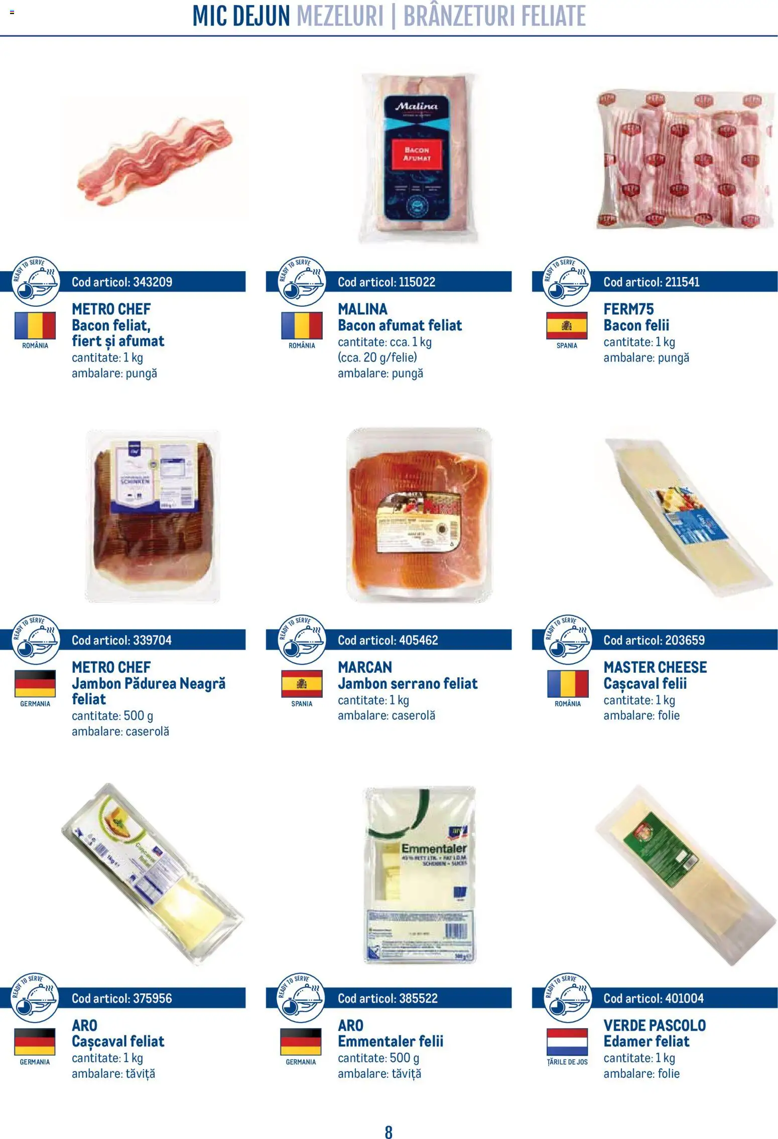 Noul catalog Metro – valabil de la 21.04.2026 | Pagină: 8 | Produse: Pungă, Caserola, Cașcaval, Bacon