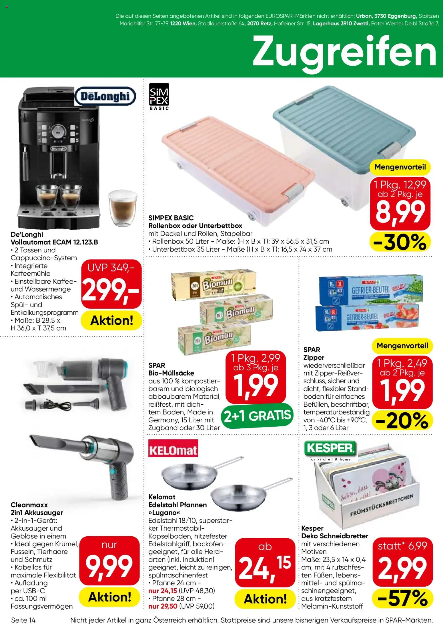 Eurospar Flugblatt gültig ab 10.09.2026 | Seite: 14 | Produkte: Herd, Kaffee