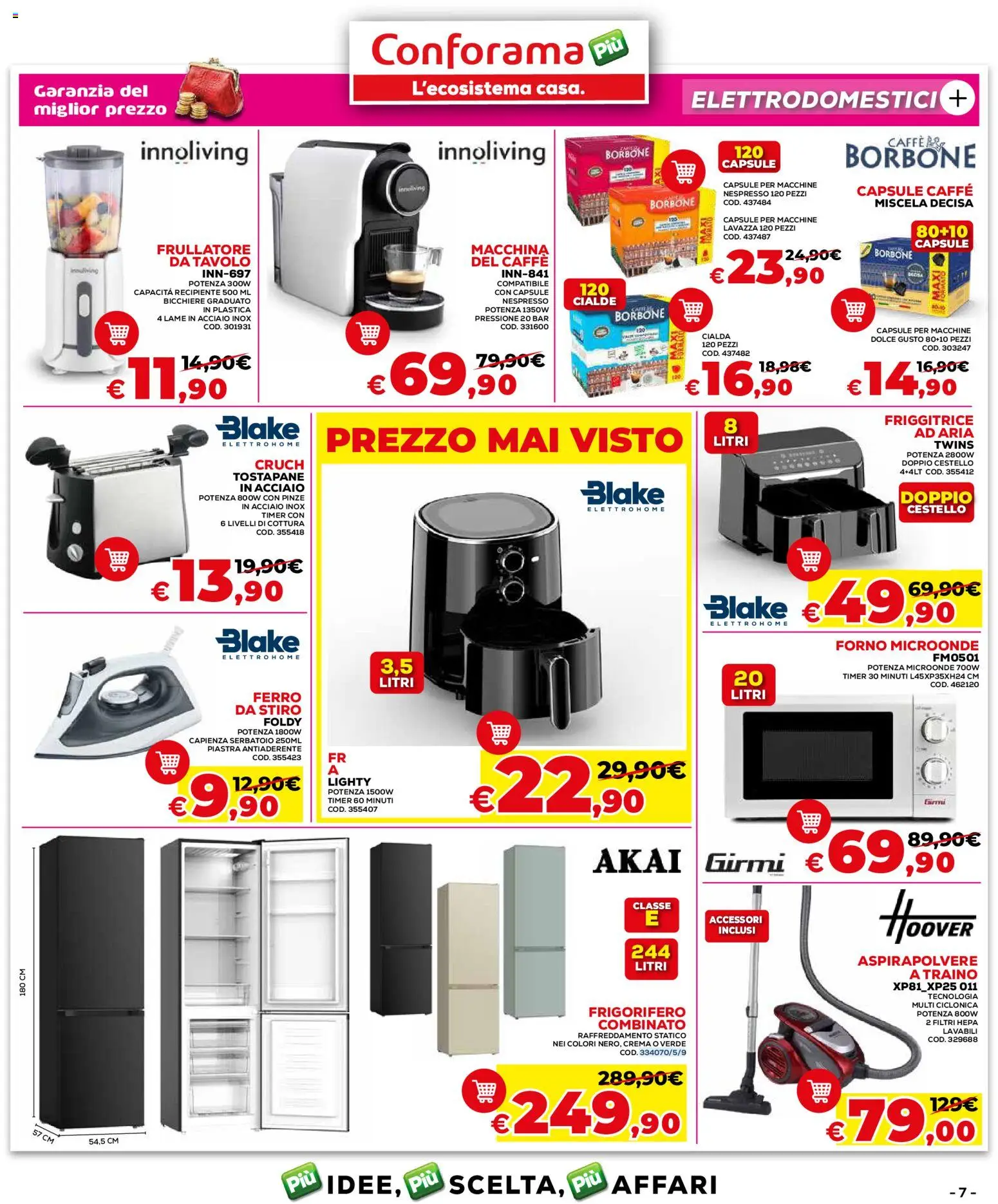 Volantino Conforama del 04.06.2026 | Pagina: 7 | Prodotti: Microonde, Forno, Pinze, Tostapane
