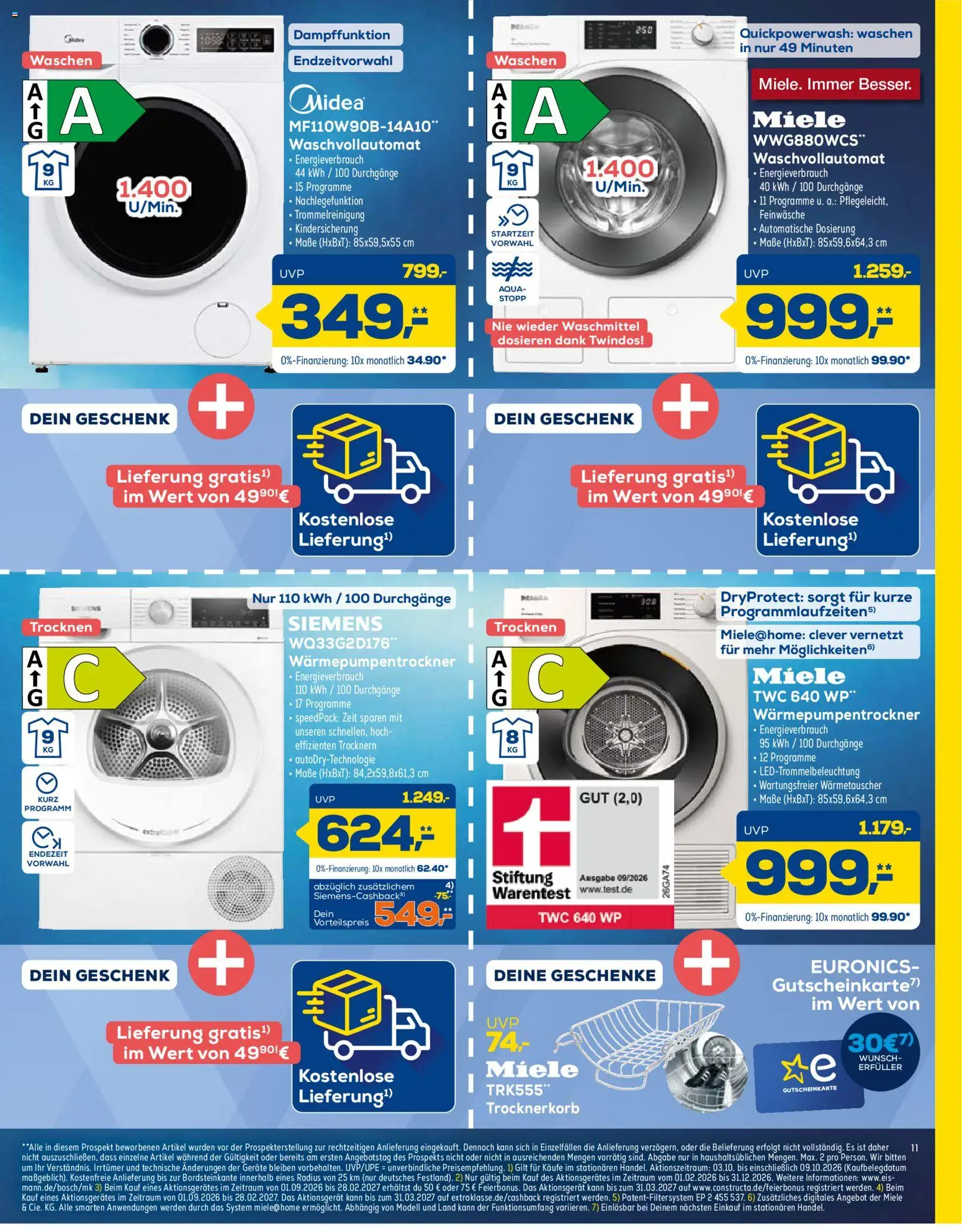 Euronics Prospekt – gültig ab 03.10.2026 | Seite: 11 | Produkte: Miele, Siemens, Waschmittel