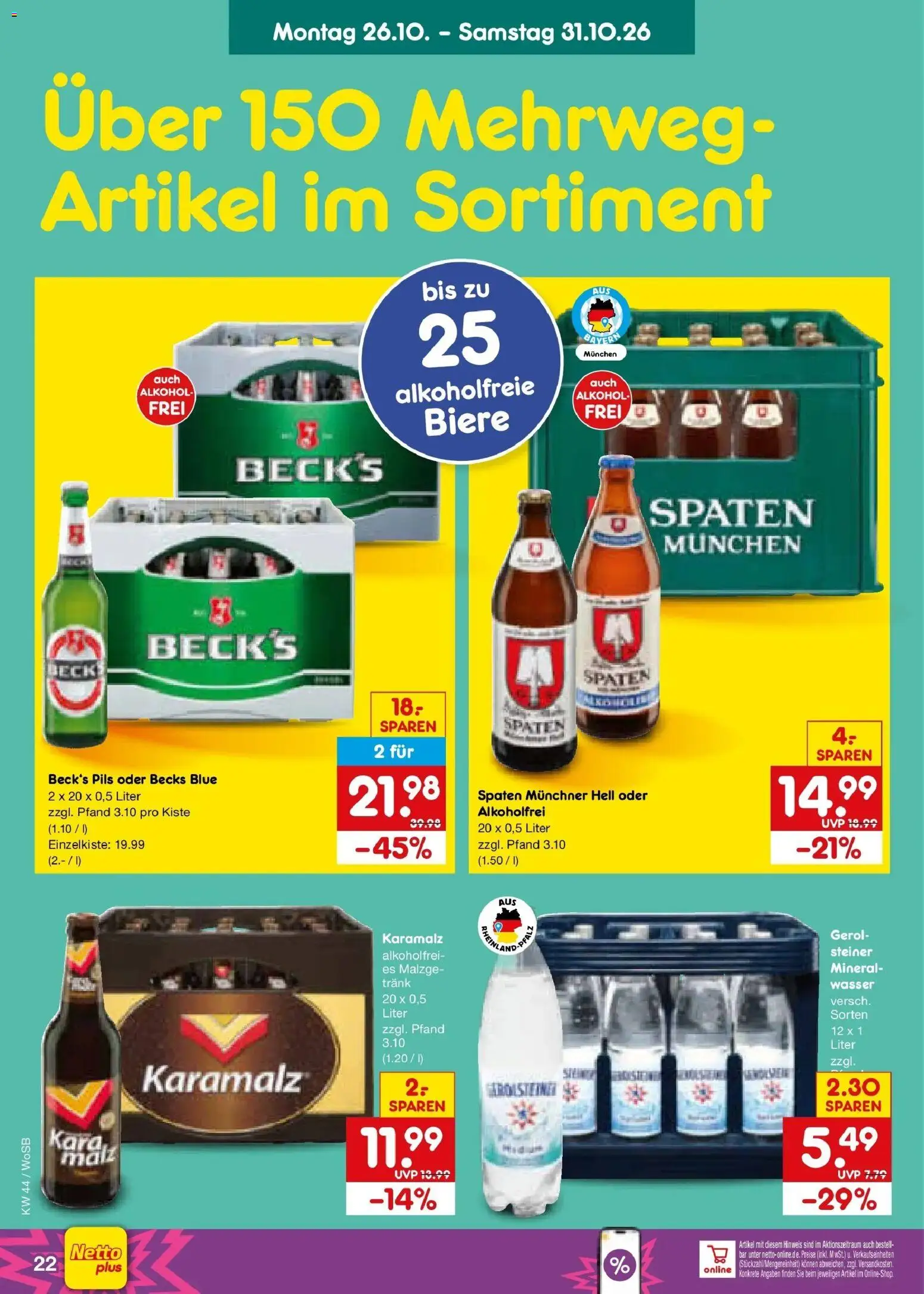 Netto Marken-Discount Prospekt Ludwigshafen-Edigheim – gültig ab 26.10.2026 | Seite: 30 | Produkte: Pils, Wasser, Alkohol