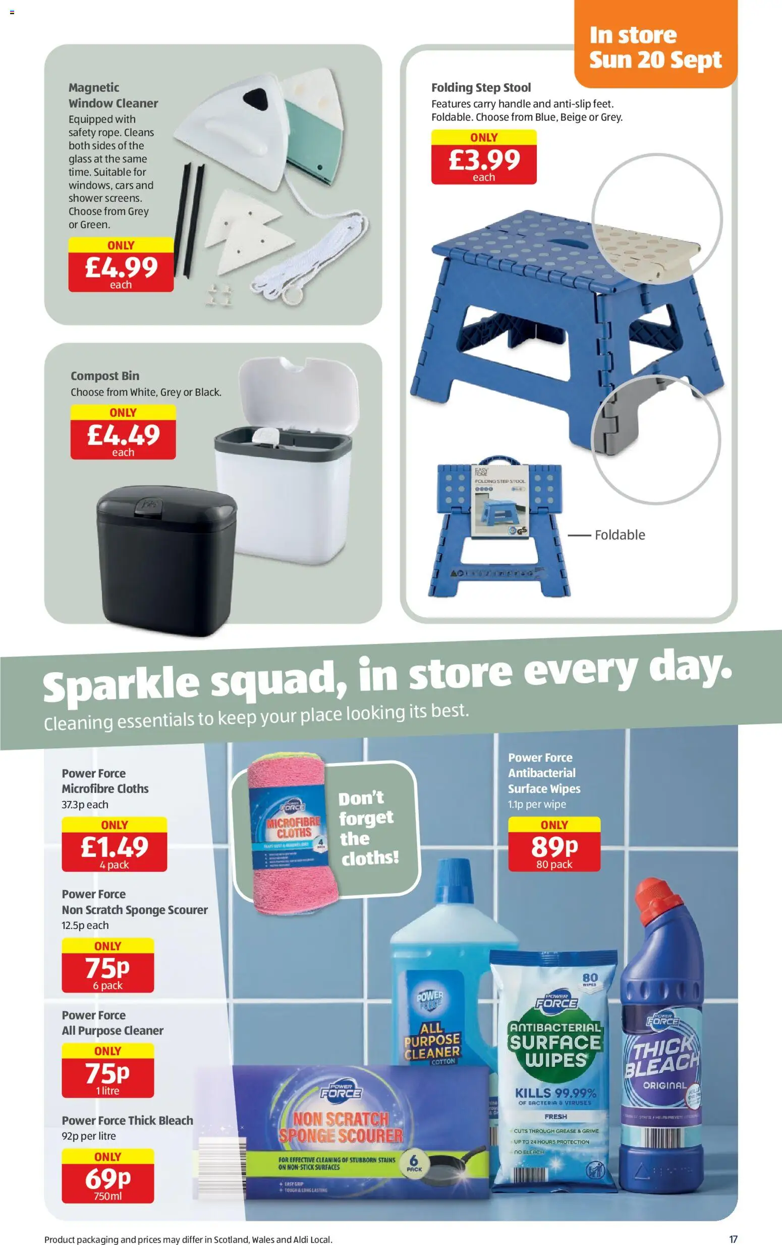 {H1} | Page: 17 | Products: Folding step, Shower, Handle, Step stool