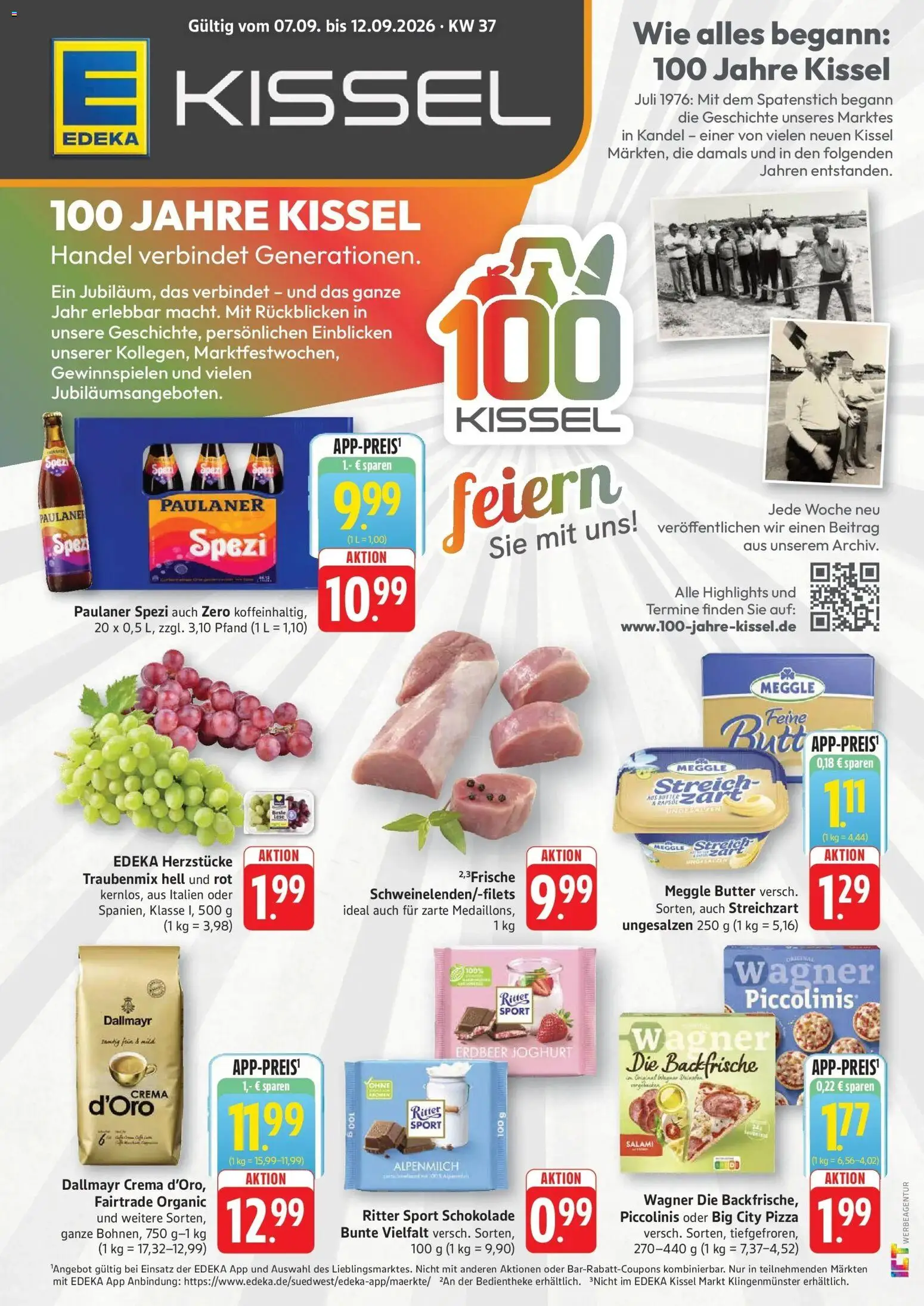 Edeka Prospekt Altrip (ab 07.09.2026) » Angebote Online | Seite: 1 | Produkte: Joghurt, Paulaner spezi, Dallmayr, Meggle butter
