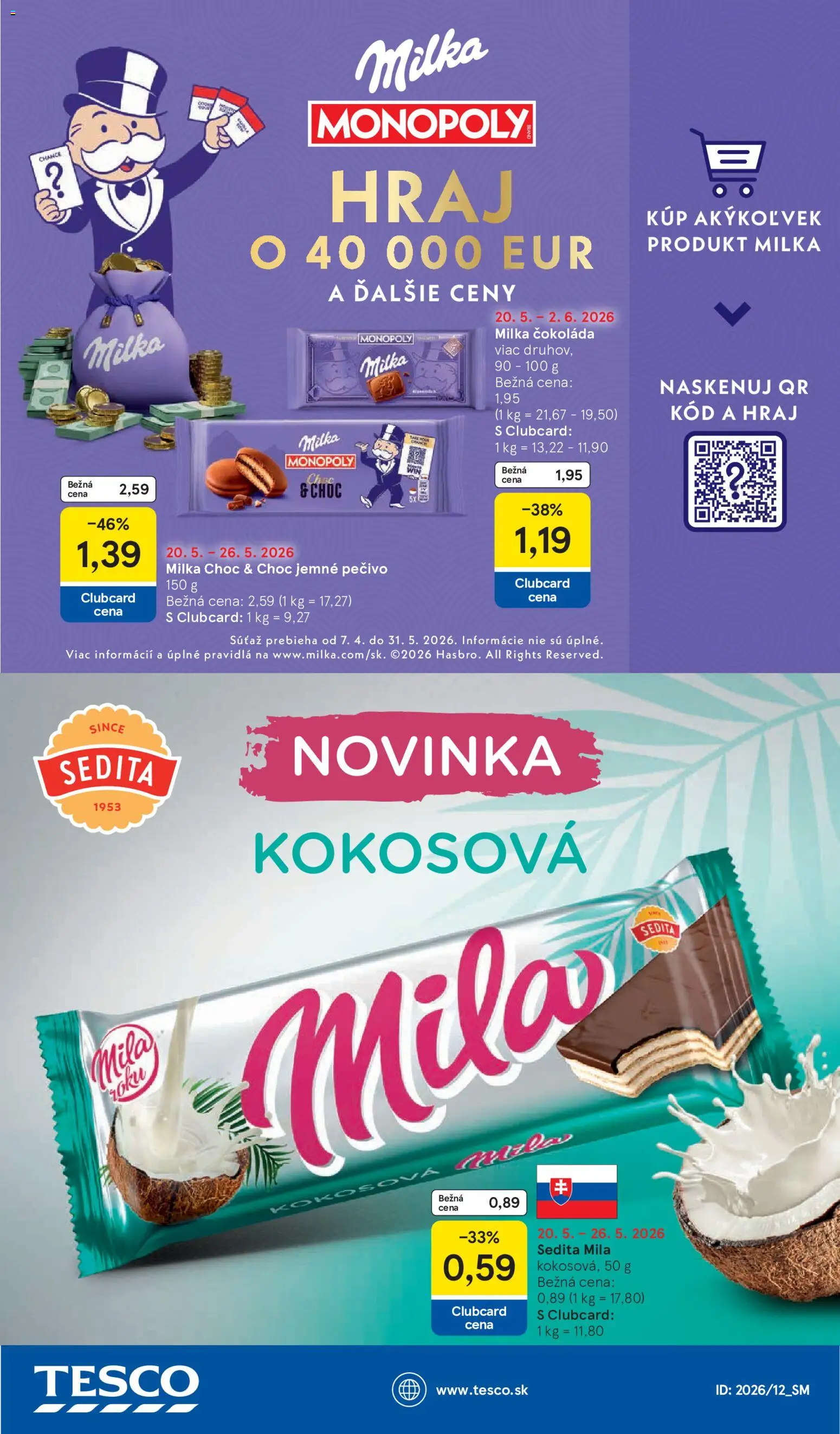 Nové Tesco akcie – leták je platný od 20.05.2026 | Strana: 31 | Produkty: Čokoláda, Mila, Milka
