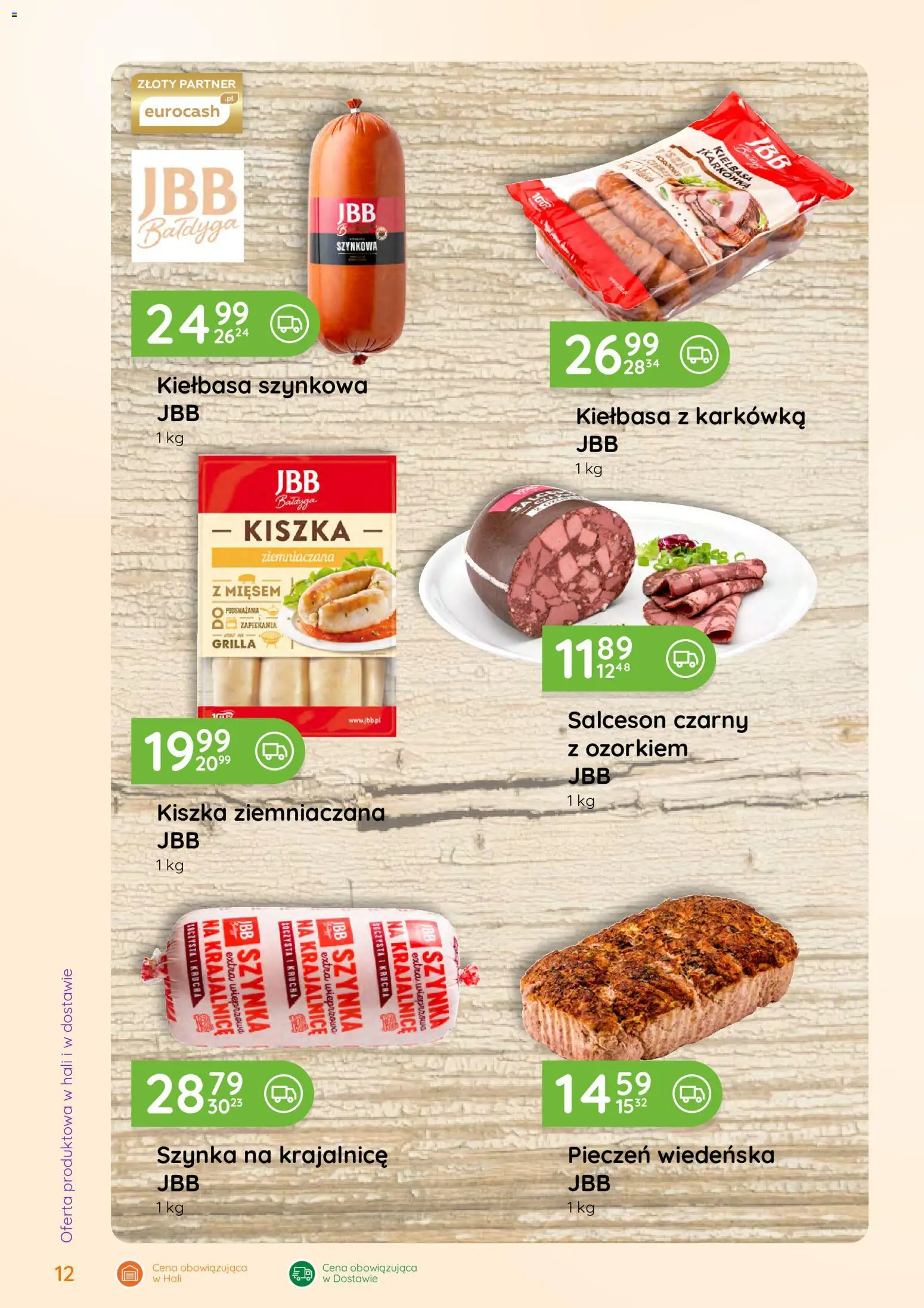 Eurocash gazetka - Oferta Handlowa od 01.06.2026 | Strona: 12 | Produkty: Kiełbasa, Karkówka, Kiszka ziemniaczana, Szynka