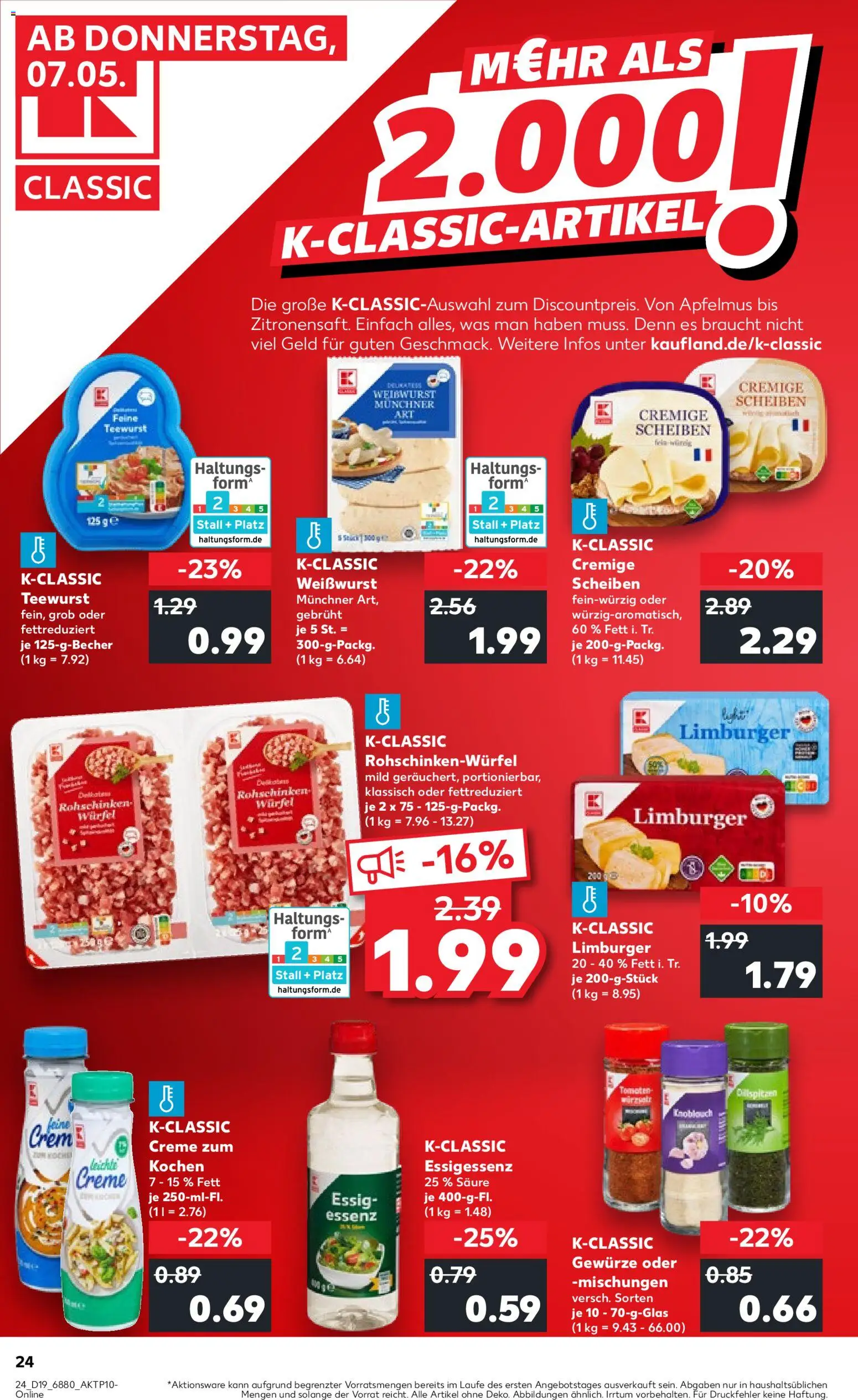 Kaufland Prospekt Völklingen	 – gültig ab 07.05.2026 | Seite: 24 | Produkte: Weißwurst, Creme, Gewürze, Knoblauch
