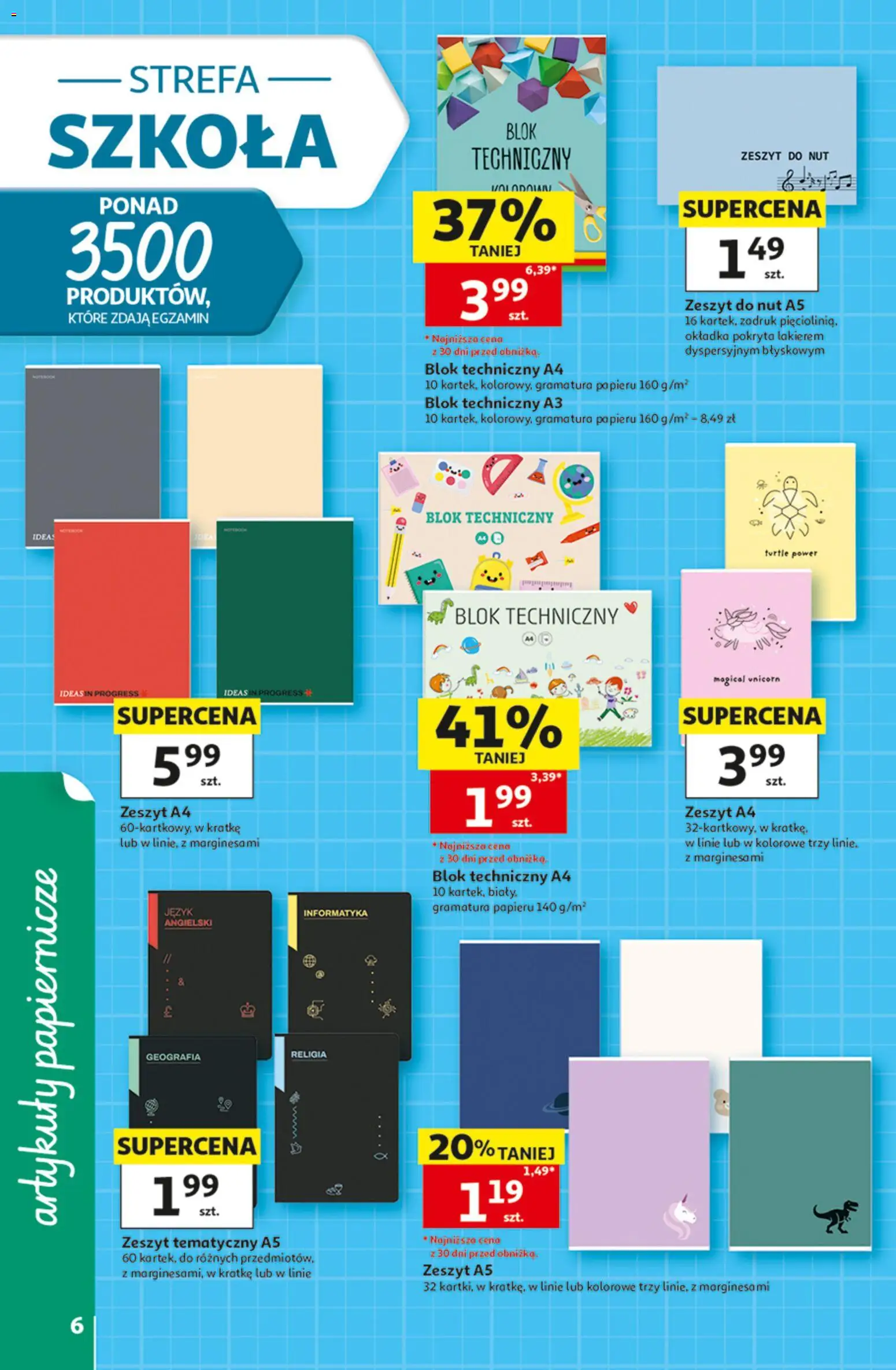 Auchan gazetka - 30 Lat Hipermarket od 23.07.2026 | Strona: 6 | Produkty: Zeszyt