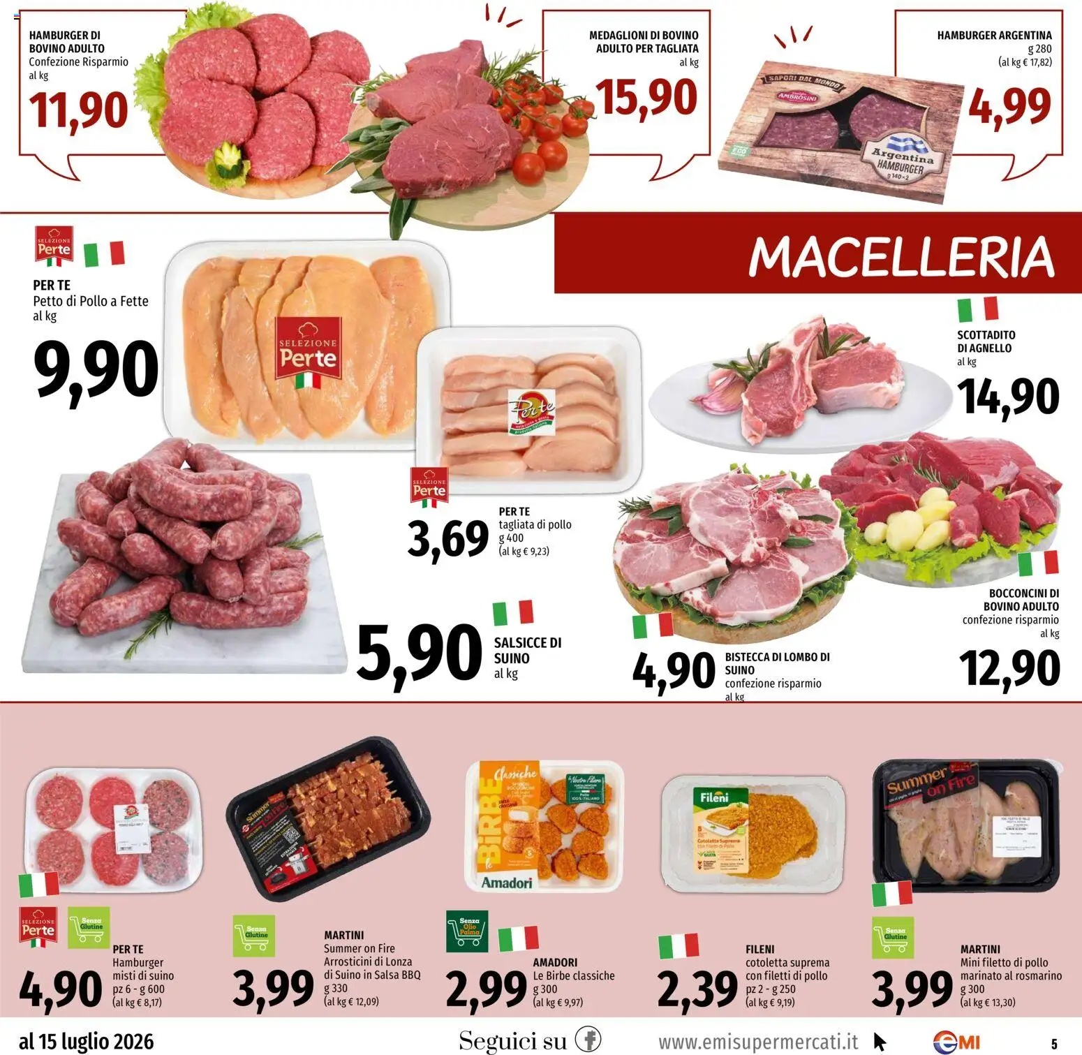 Volantino EMI del 02/07/2026 | Pagina: 5 | Prodotti: Petto di Pollo, Scottadito, Tè, Agnello