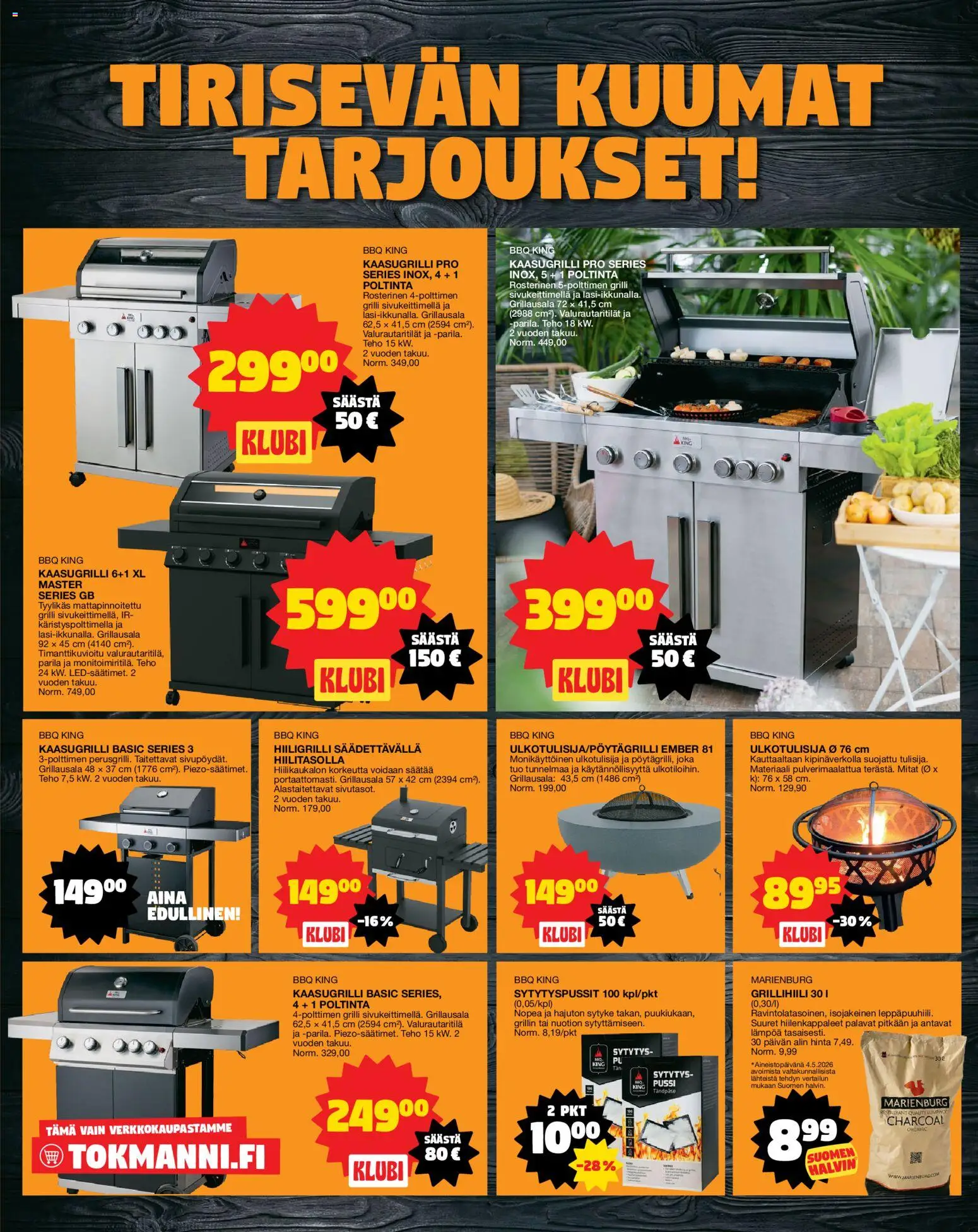 Tokmanni tarjoukset – voimassa 18.05.2026 alkaen | Sivu: 7 | Tuotteet: Grilli, Kaasugrilli, Hiiligrilli