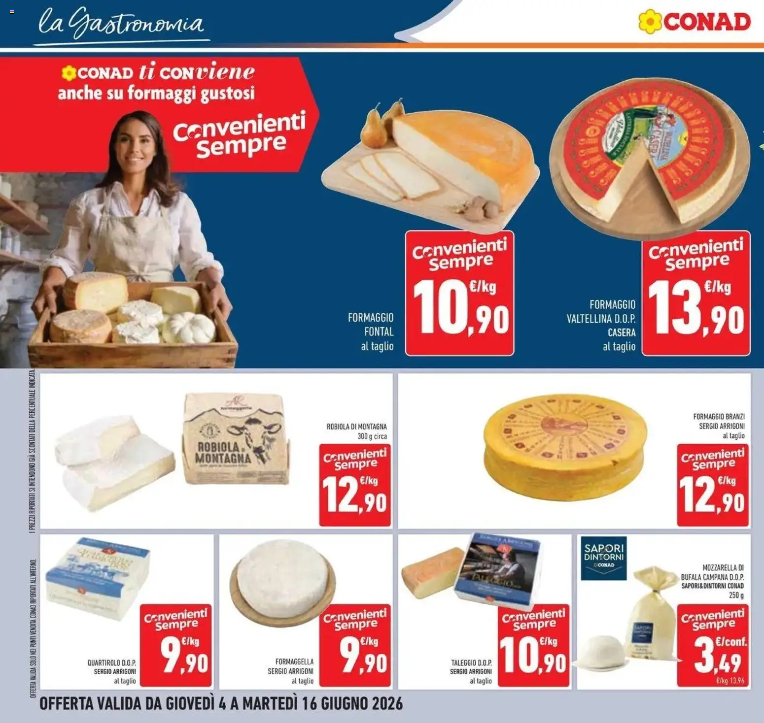 Volantino Conad del 03/06/2026 | Pagina: 10 | Prodotti: Mozzarella, Formaggio, Robiola