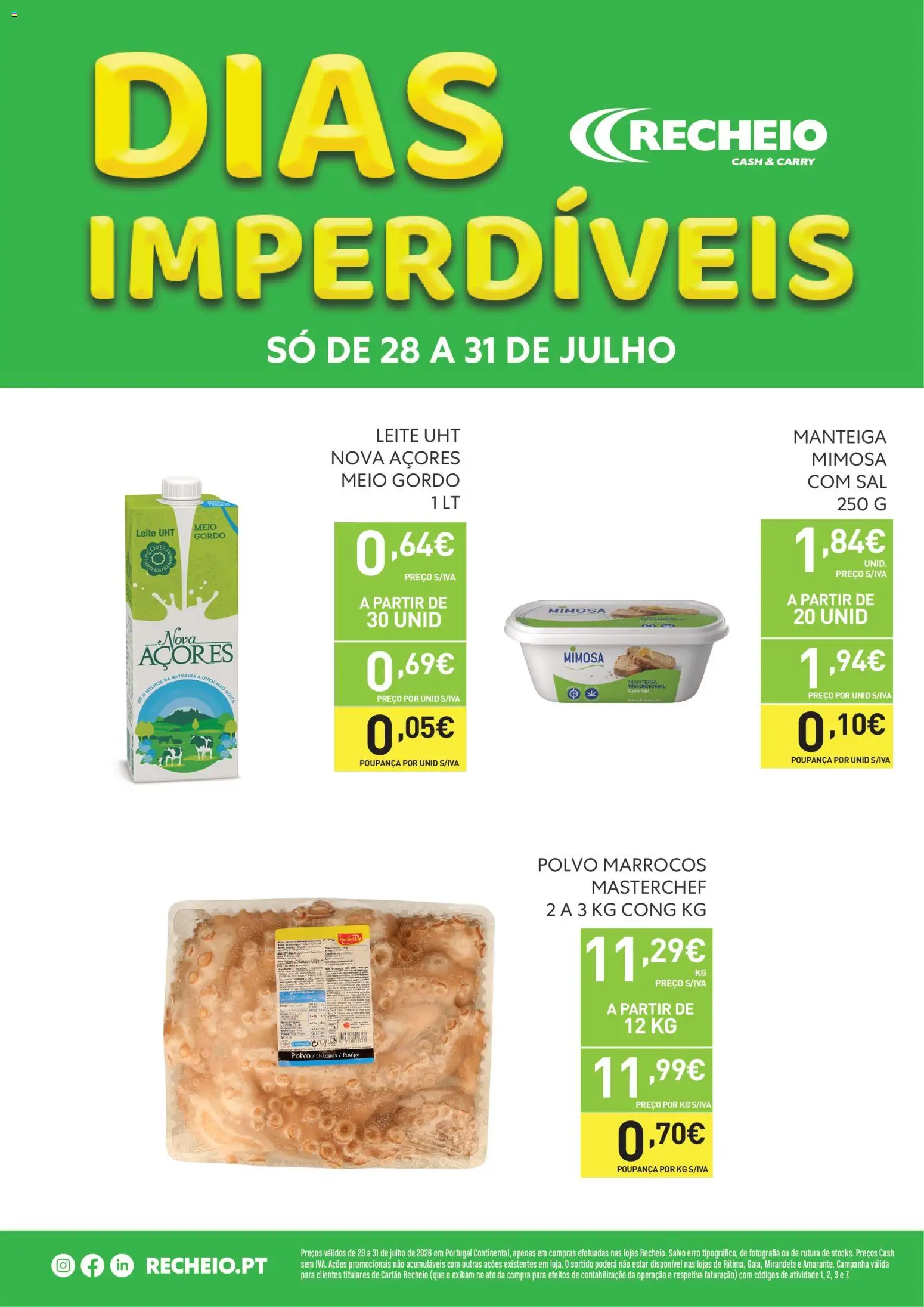 Recheio Dias Imperdíveis │ válido de 28/07/2026 | Página: 3 | Produtos: Polvo, Sal, Leite, Manteiga