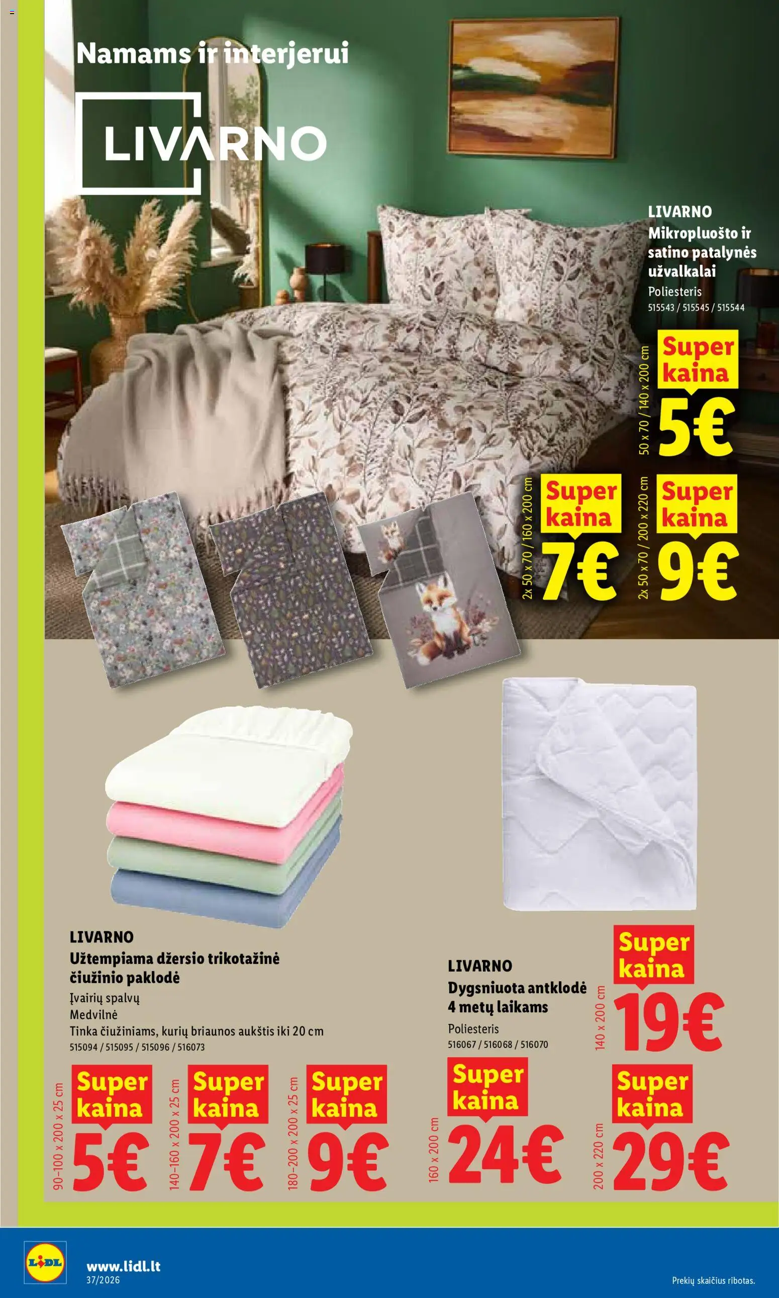 LIDL akcijos nuo 2026.09.07 | Puslapis: 2 | Prekių: Antklodė