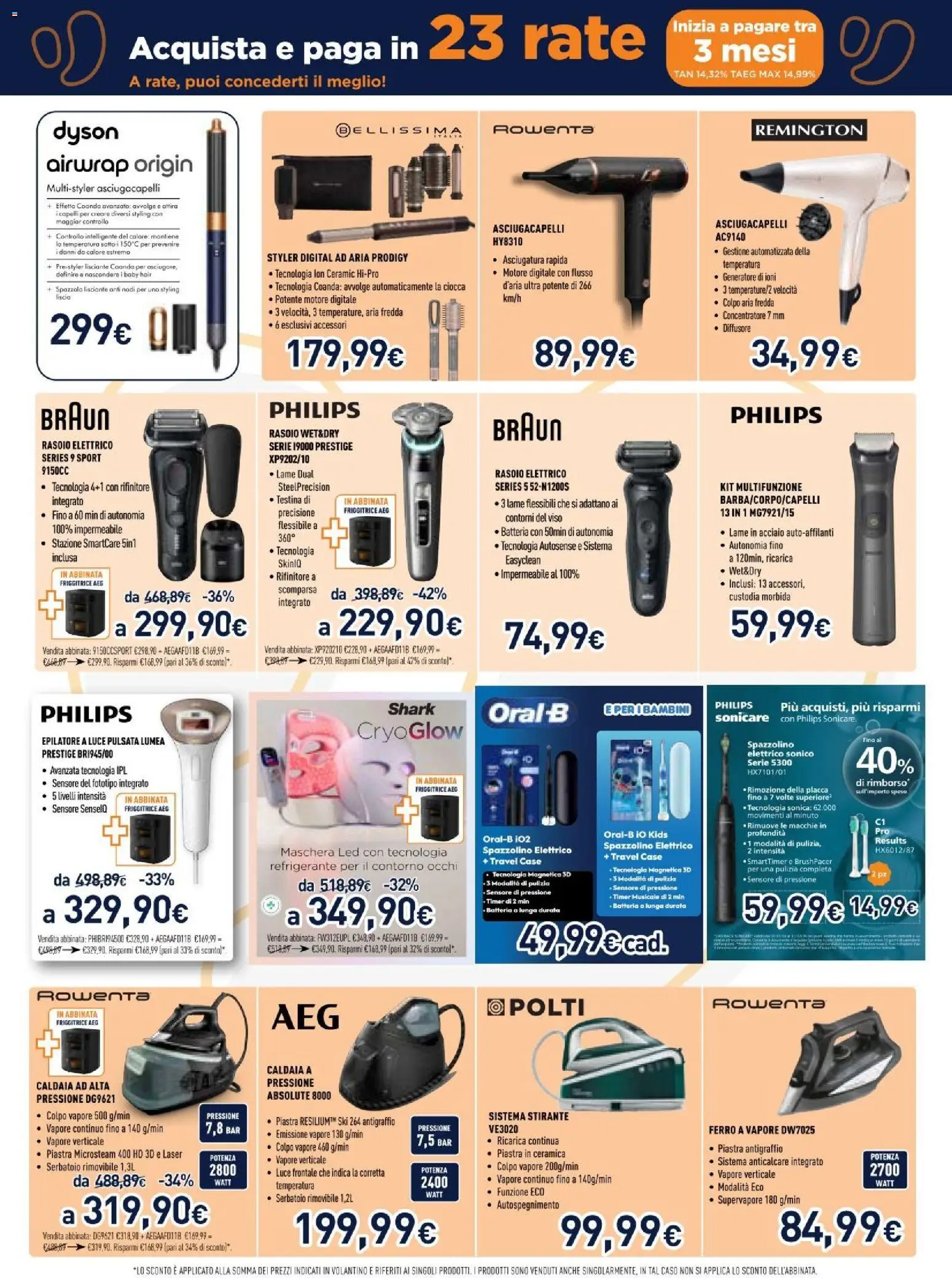 Volantino Unieuro del 12/10/2026 | Pagina: 23 | Prodotti: Spazzola, Contorni, Ferro, Rasoio elettrico