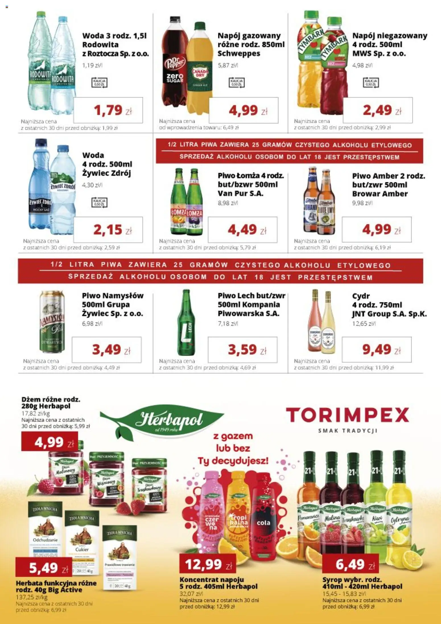 Torimpex gazetka od 04.05.2026 | Strona: 7 | Produkty: Syrop, Malina, Herbata, Woda
