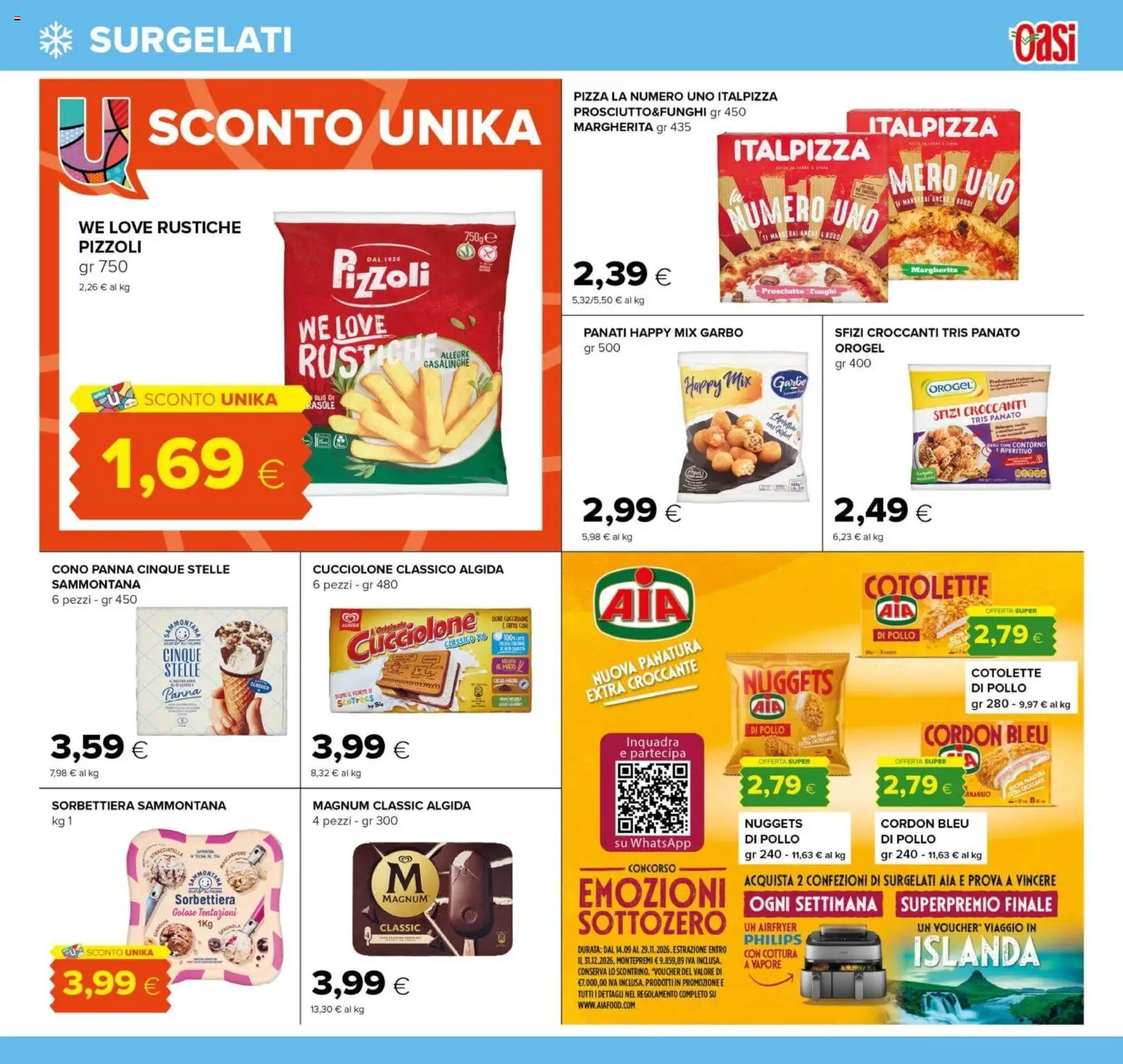 Volantino Oasi del 14/09/2026 | Pagina: 13 | Prodotti: Pollo, Magnum, Nuggets, Prosciutto
