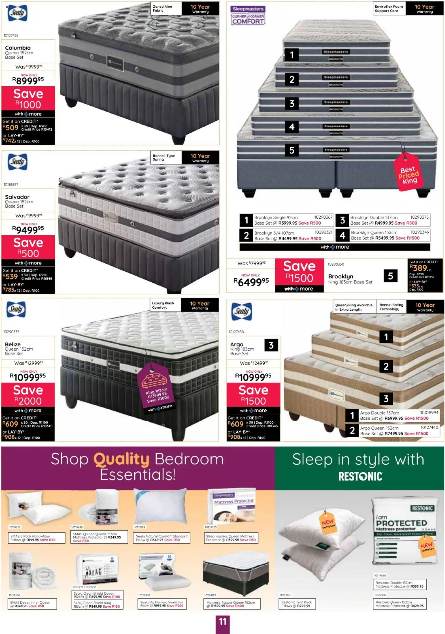 New Bradlows catalogue – valid from 17/09/2026 | Page: 11 | Products: Duvet, Mattress, Pillow, Foam