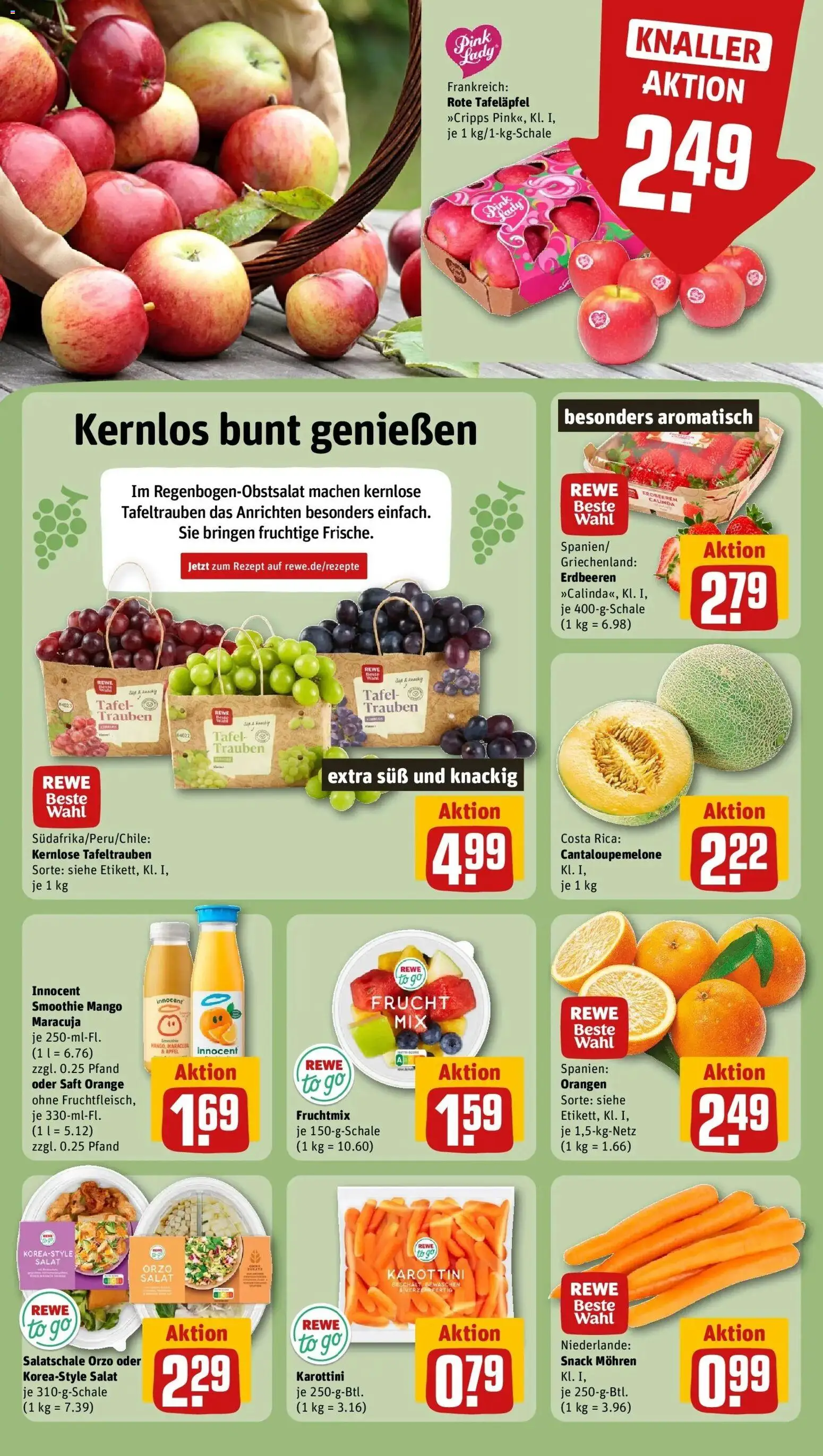 Rewe Prospekt Waltrop	 – gültig ab 12.04.2026 | Seite: 4 | Produkte: Orangen, Mohren, Saft, Salat