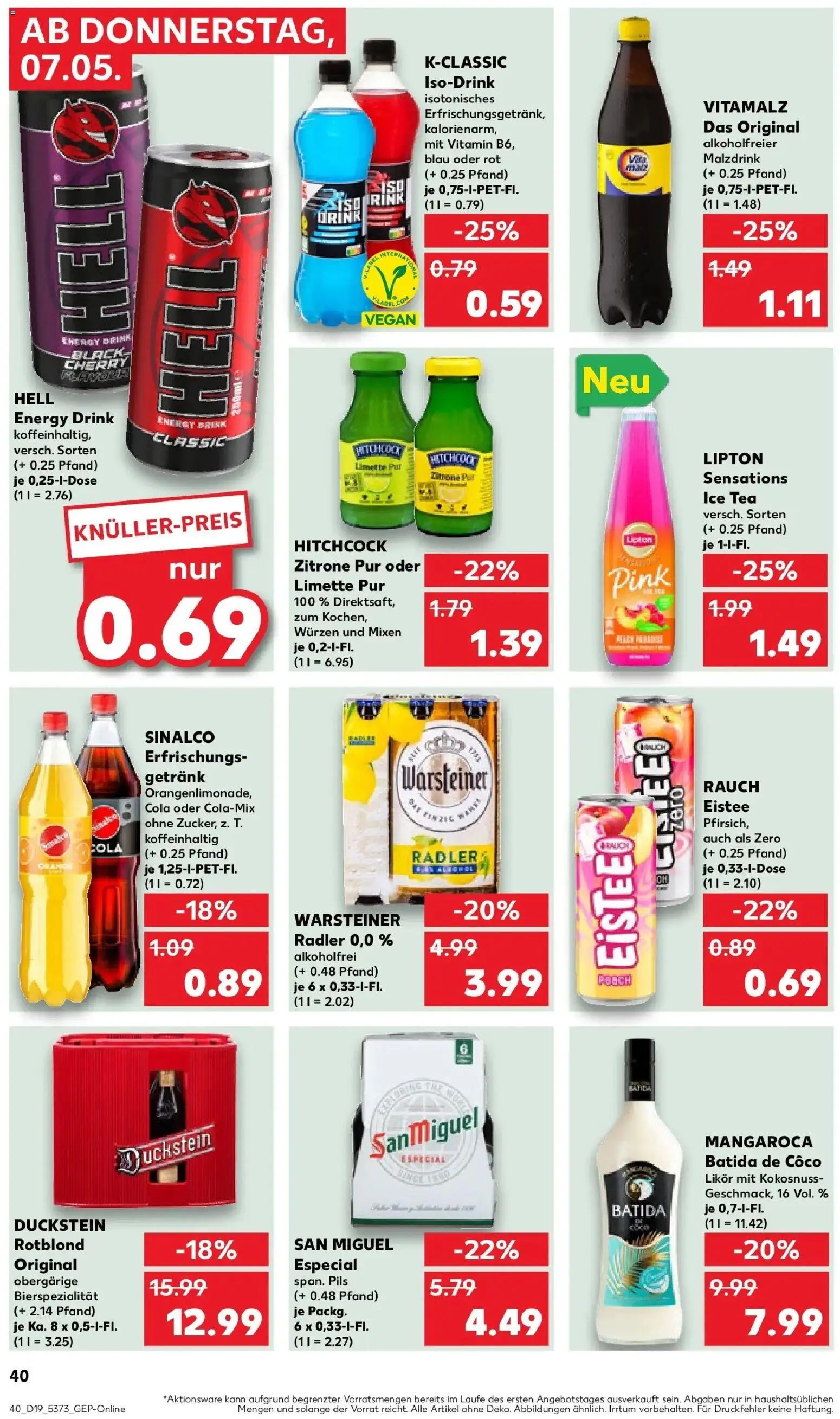 Prospekt Kaufland ab 04.05.2026 » Angebote Online zum Blättern | Seite: 45 | Produkte: Energy, Warsteiner, Zitrone, Limette