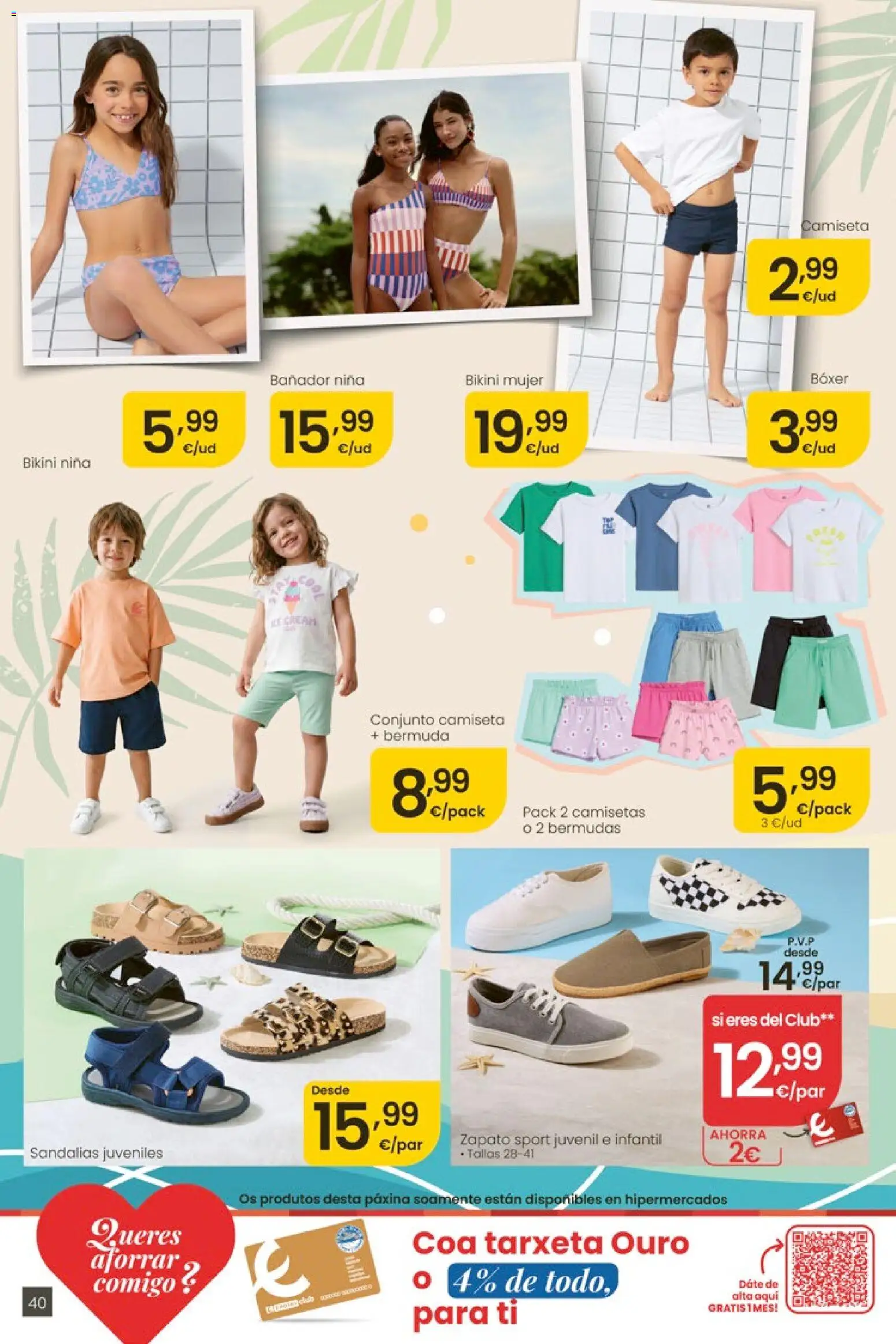Eroski Ofertóns de verán │ válido desde el 28.05.2026 | Página: 40 | Productos: Bermudas, Sandalias