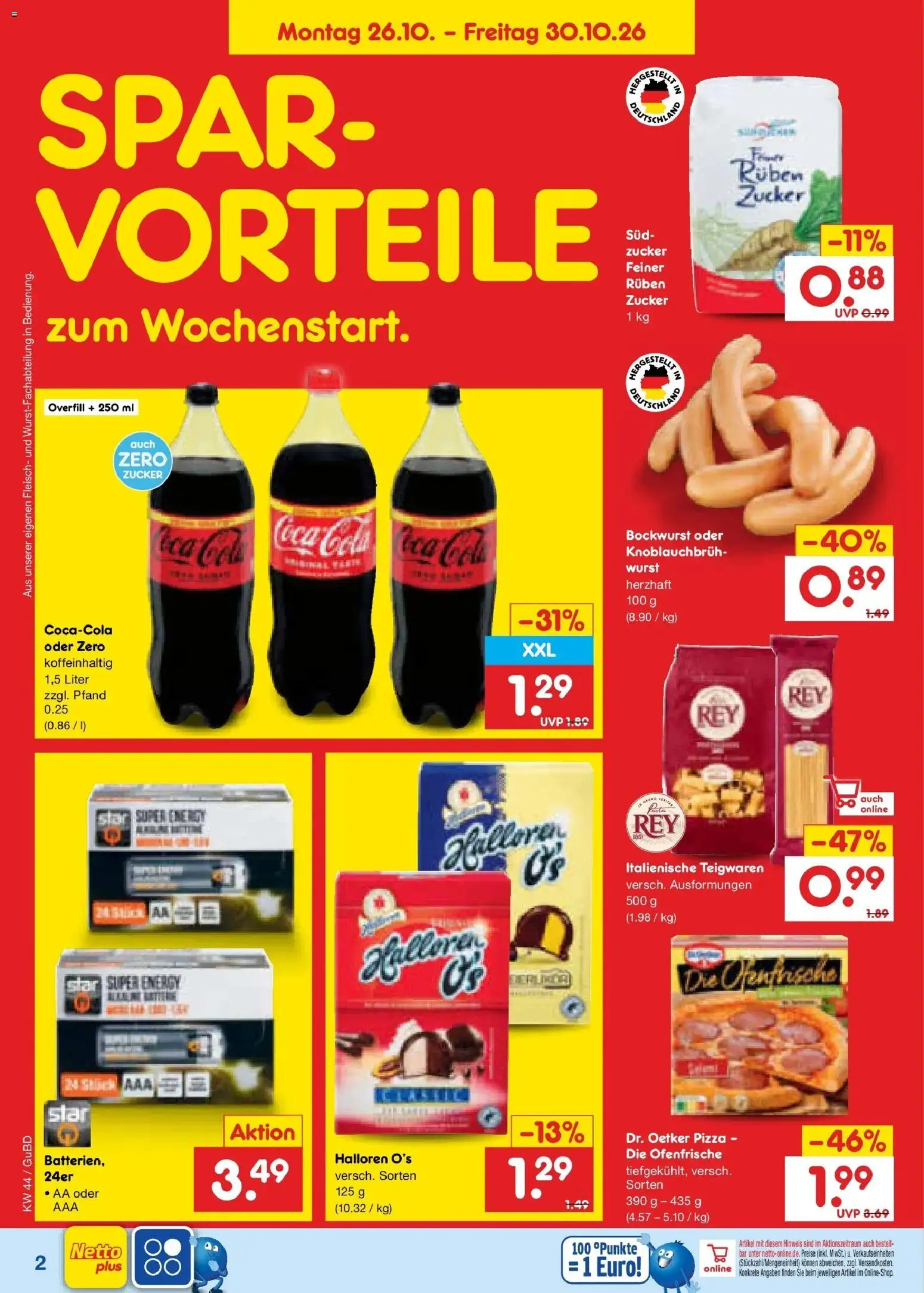 Netto Marken-Discount Prospekt Augustusburg – gültig ab 26.10.2026 | Seite: 6 | Produkte: Energy, Zucker, Wurst, Pizza