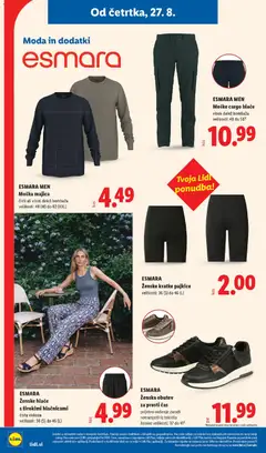 Lidl katalog akcije – veljaven od 27.08.2026 | Stran: 24 | Izdelki: Cargo hlače, Pajkice, Majica, Hlace