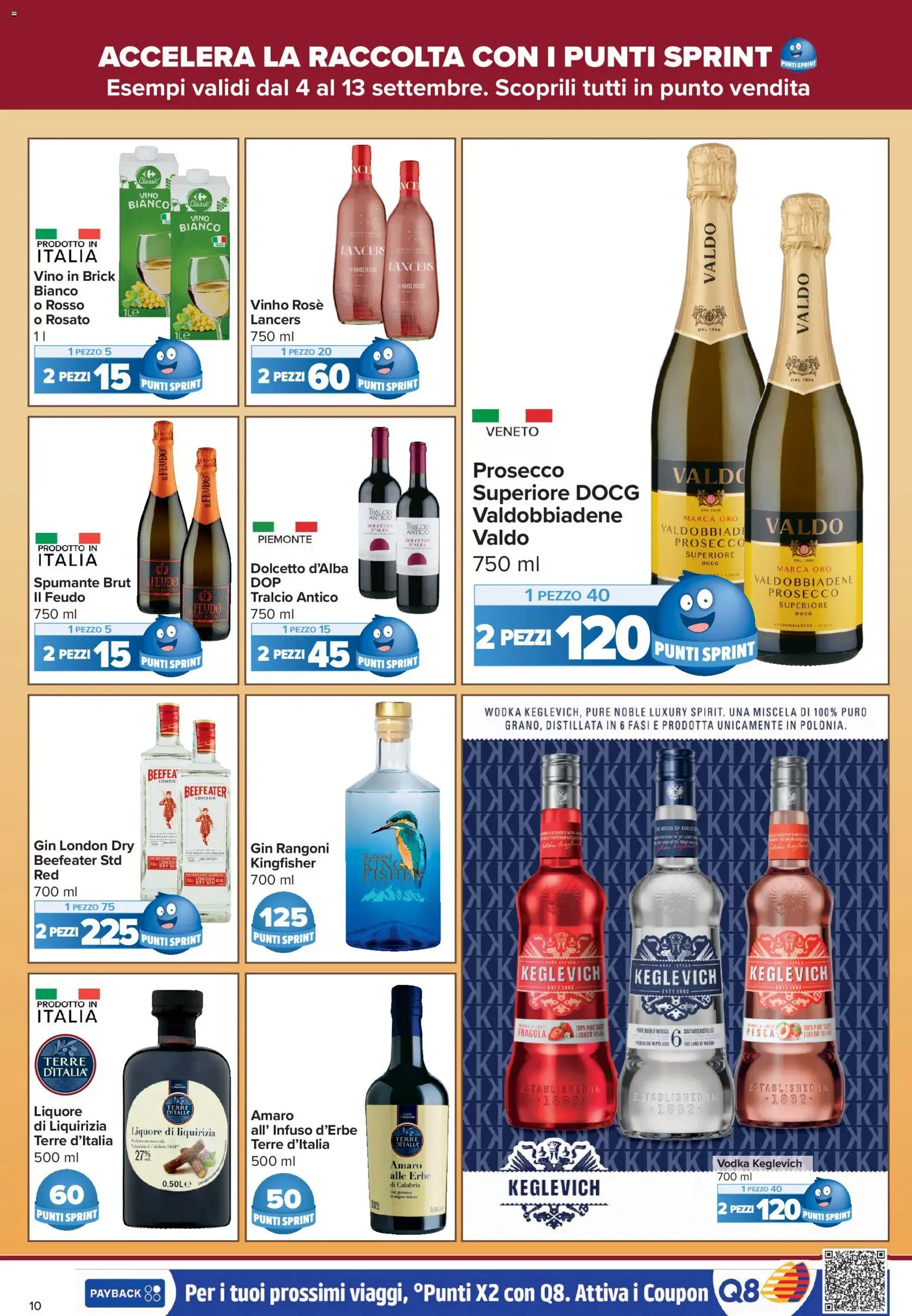 Volantino Carrefour del 04/09/2026 | Pagina: 10 | Prodotti: Erbe, Vodka, Liquore, Vino bianco
