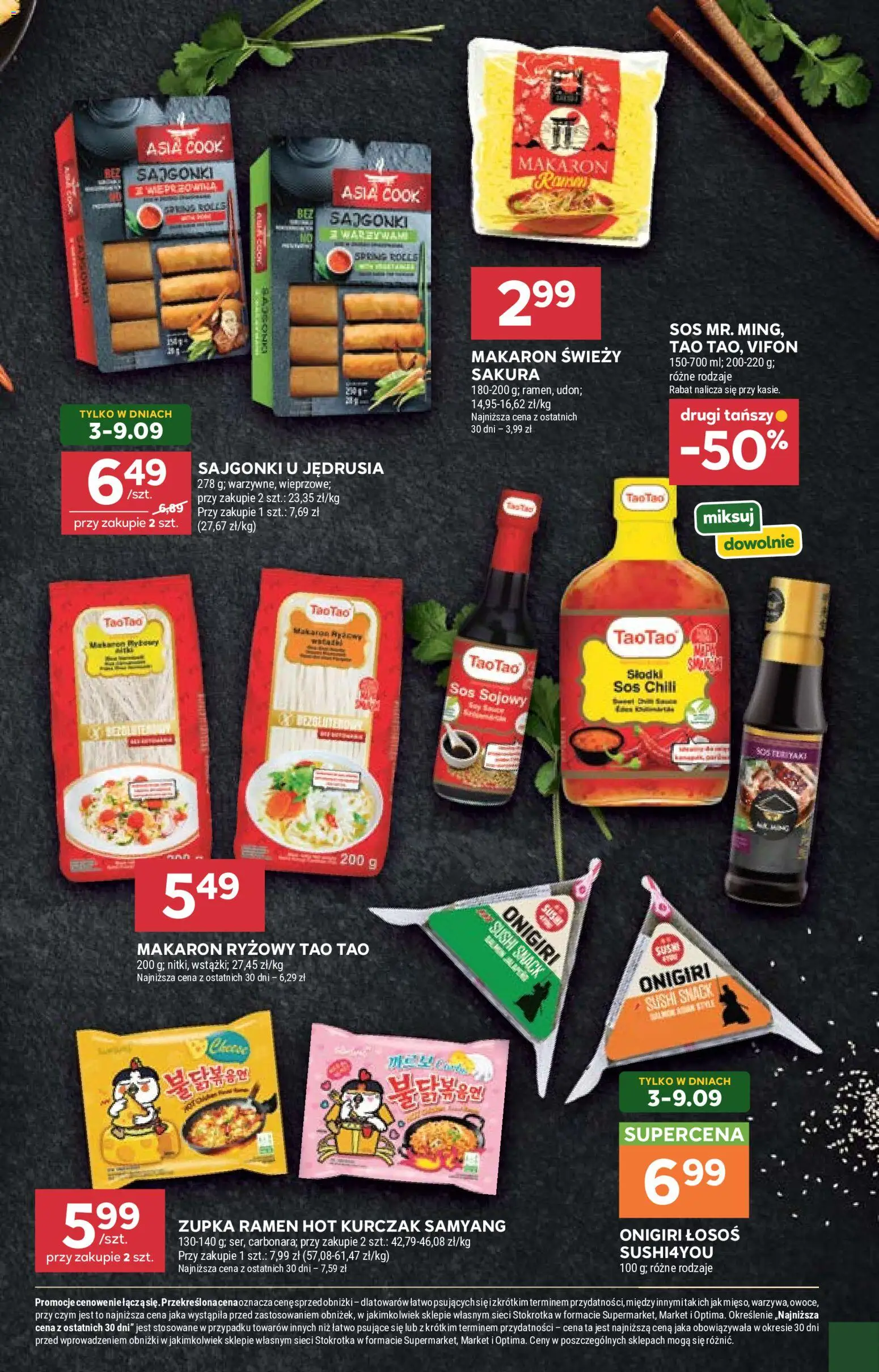 Stokrotka gazetka - Market od 03.09.2026 | Strona: 19 | Produkty: Kurczak, Łosoś, Sos sojowy, Makaron