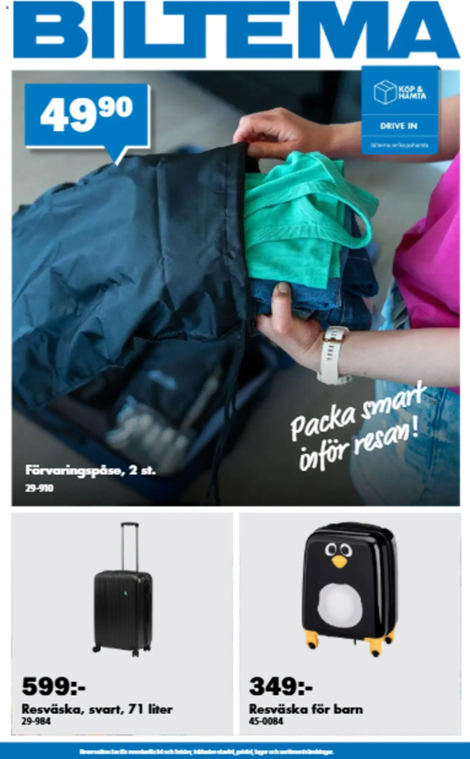 Biltema reklamblad aktuell från 29/06/2026 | Sida: 1 | Produkter: Resväska