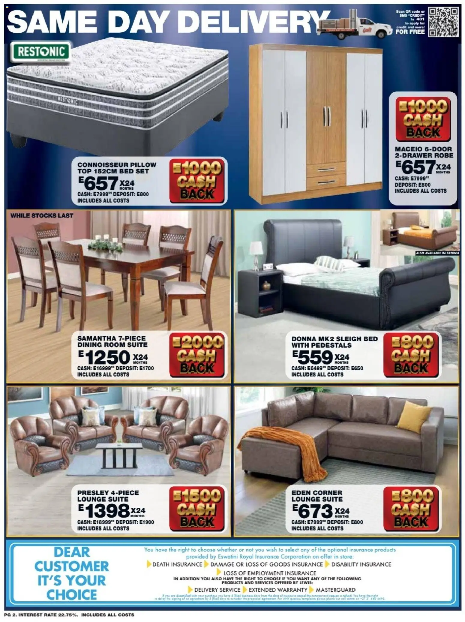 New Lewis Stores catalogue – valid from 11.05.2026 | Page: 2 | Products: Bed, Pillow, Dining room suite, Lounge suite