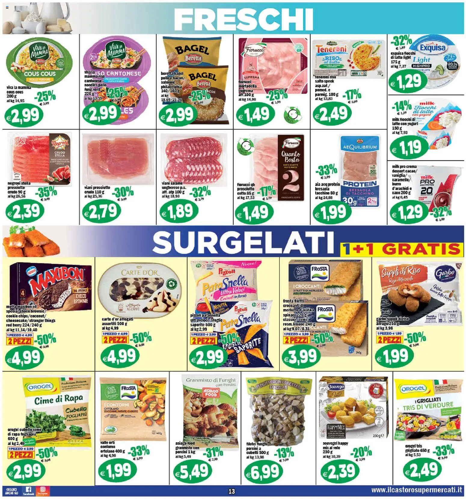 Volantino Il Castoro del 29.04.2026 | Pagina: 13 | Prodotti: Salame, Verdure, Latte, Forno