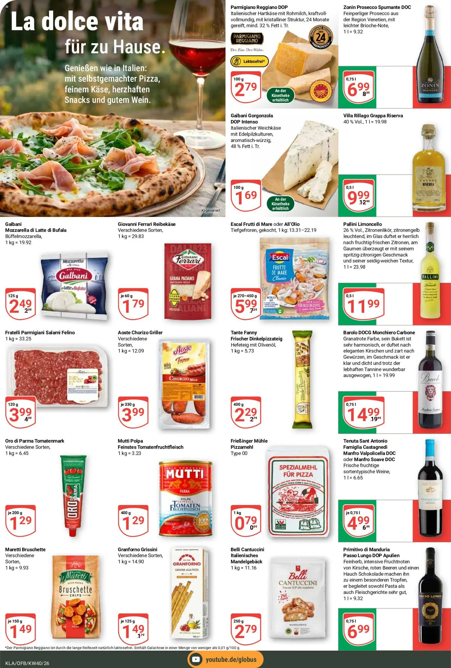 Globus Prospekt Kaiserslautern – gültig ab 28.09.2026 | Seite: 16 | Produkte: Mozzarella, Tomaten, Oro di parma, Kirschen