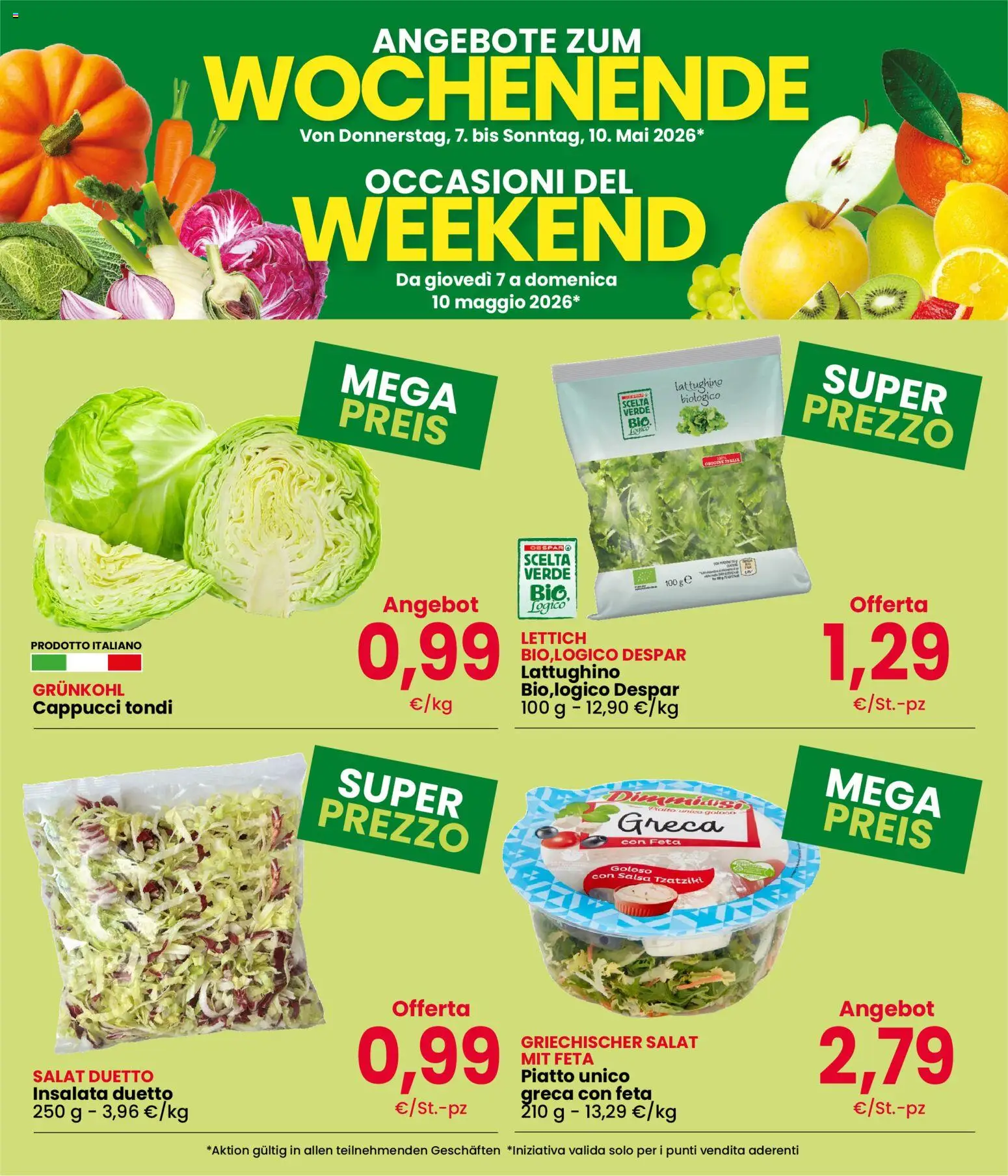 Volantino Eurospar del 07.05.2026 | Pagina: 3 | Prodotti: Insalata, Salsa, Piatto, Feta