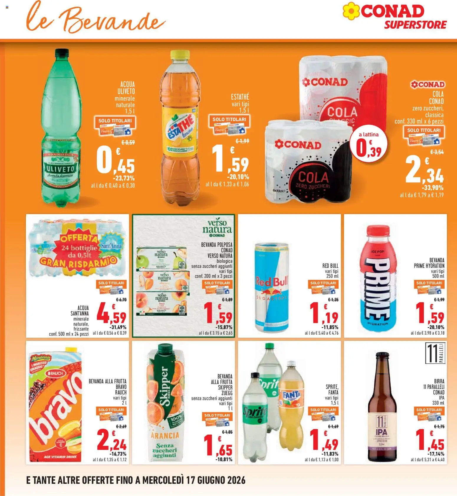 Volantino Conad del 04.06.2026 | Pagina: 22 | Prodotti: Birra, Fanta, Arancia, Red Bull