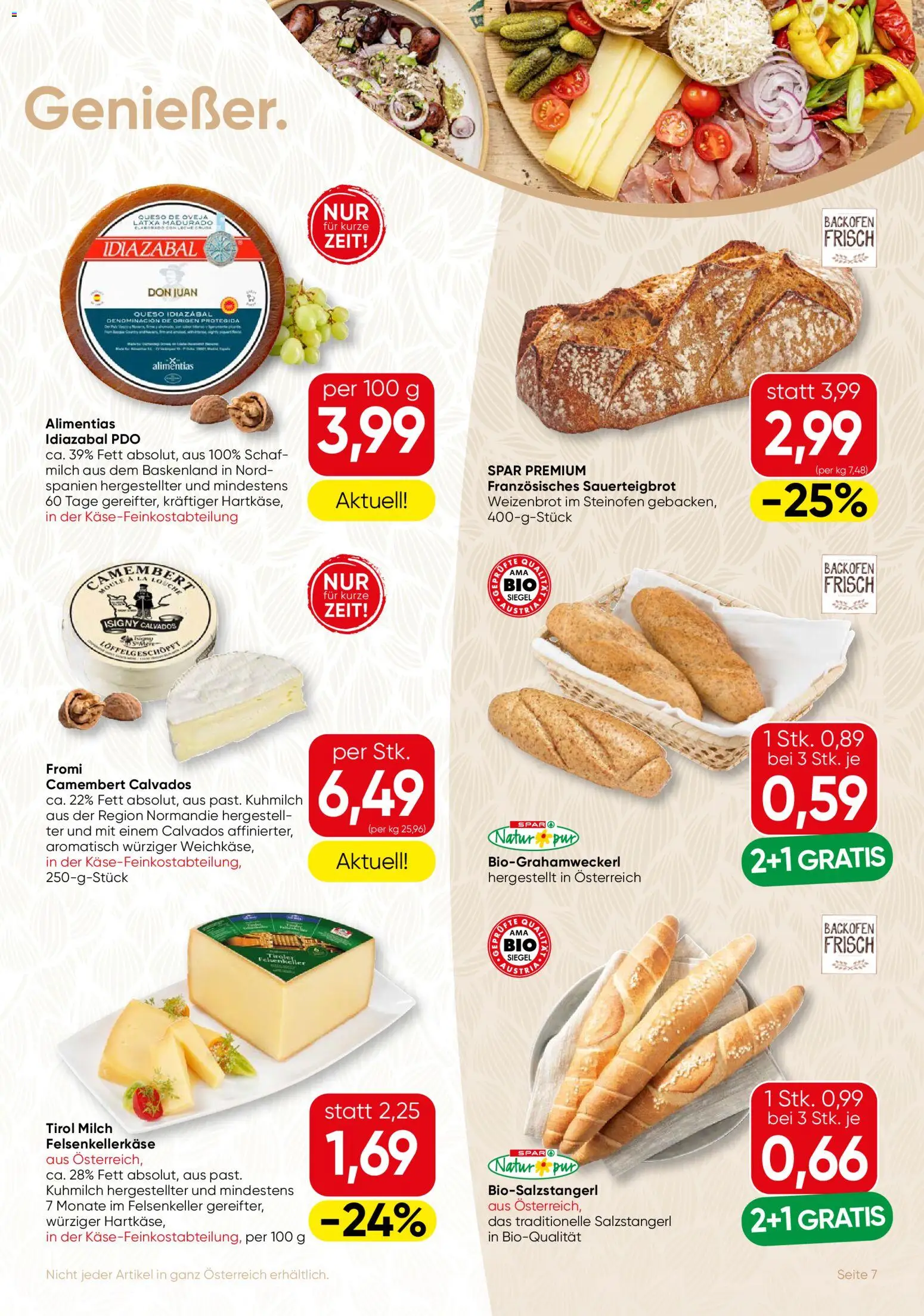 SPAR Gourmet Flugblatt gültig ab 07.05.2026 | Seite: 7 | Produkte: Milch