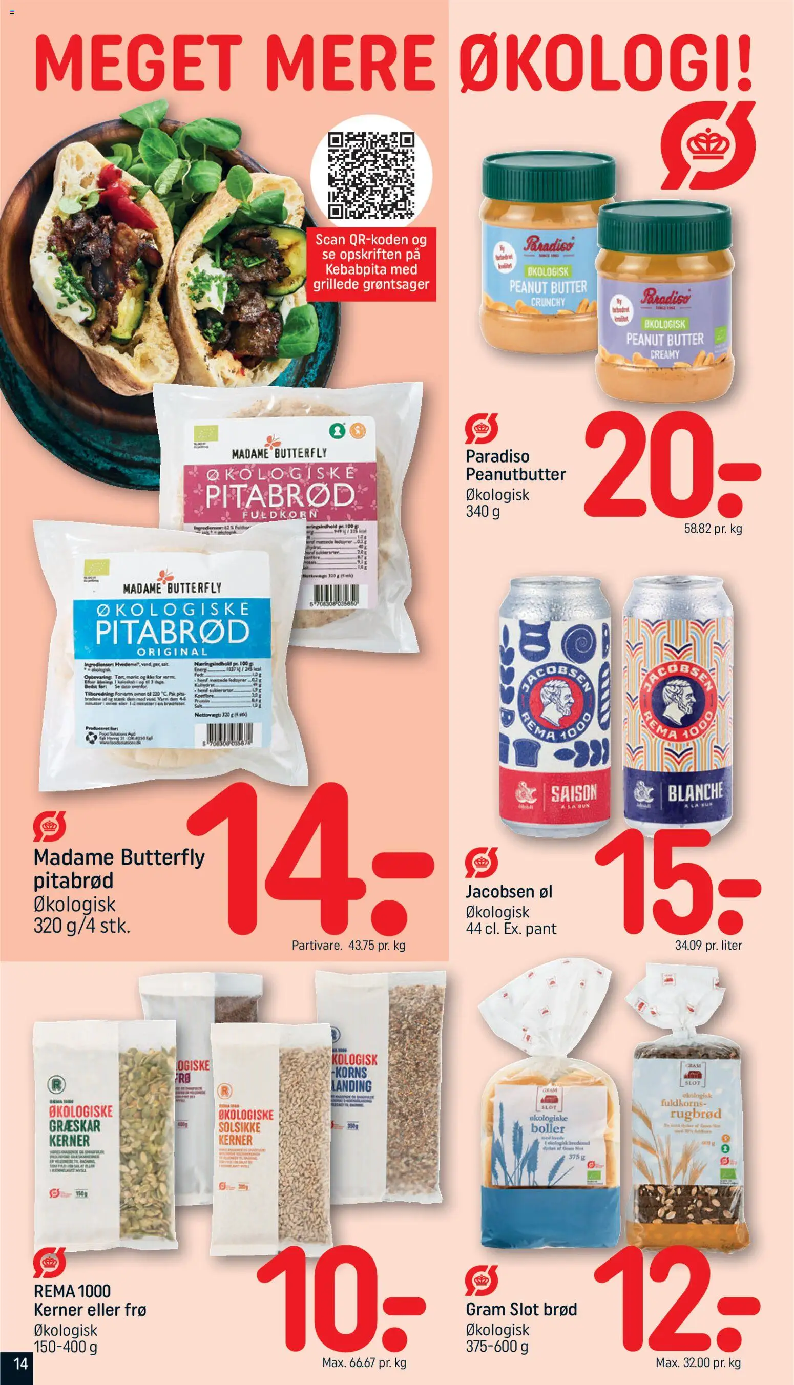 Rema 1000 tilbudsavis – gyldig fra 26.05.2026 | Side: 14 | Produkter: Pitabrød, Brød, Rugbrød, Butterfly
