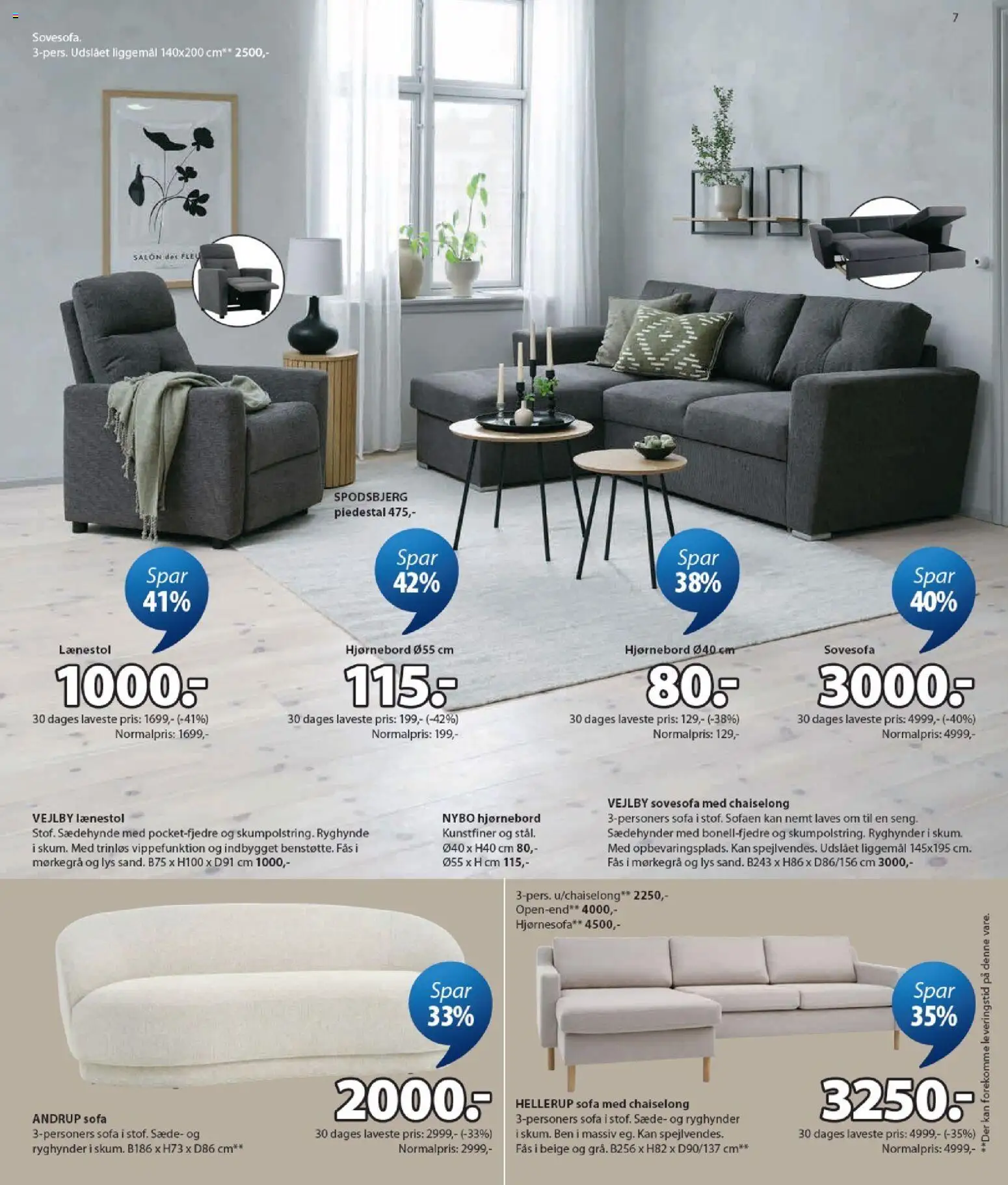 JYSK tilbudsavis – gyldig fra 31/07/2026 | Side: 7 | Produkter: Sofa, Lænestol, Hjørnesofa
