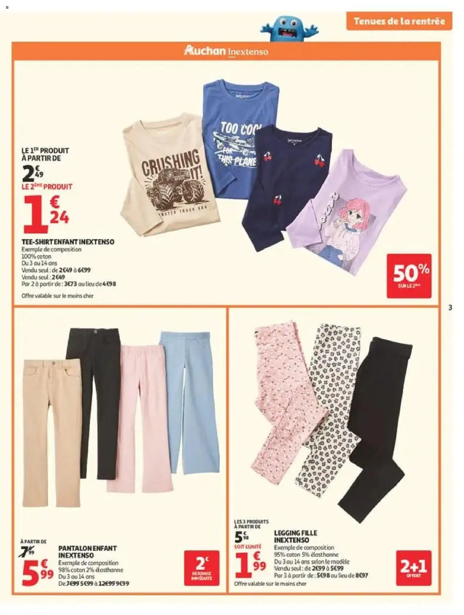 {H1} | Page: 3 | Produits: Coton, T-shirt, Pantalon, Leggings