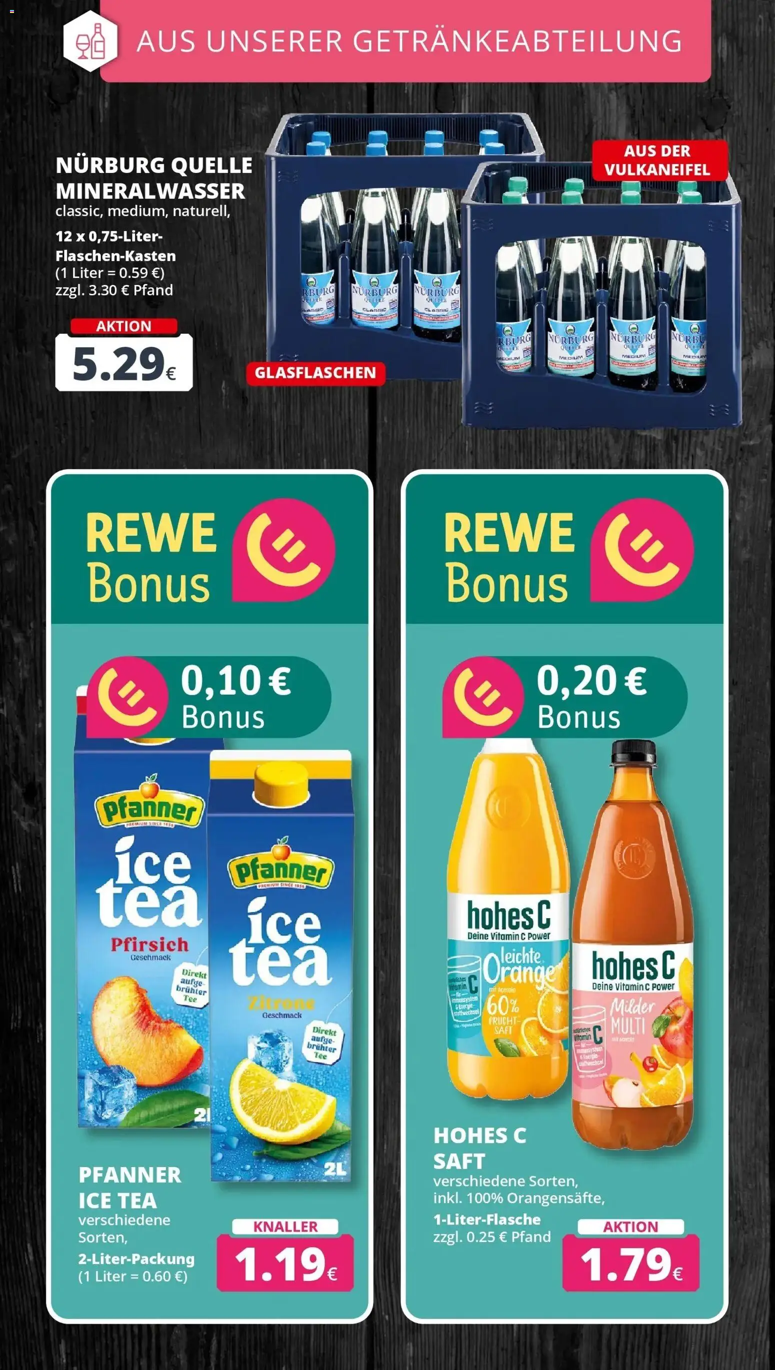 REWE Prospekt ab 19.10.2026 zum Blättern » Angebote | Seite: 21 | Produkte: Mineralwasser, Zitrone, Pfirsich, Hohes c