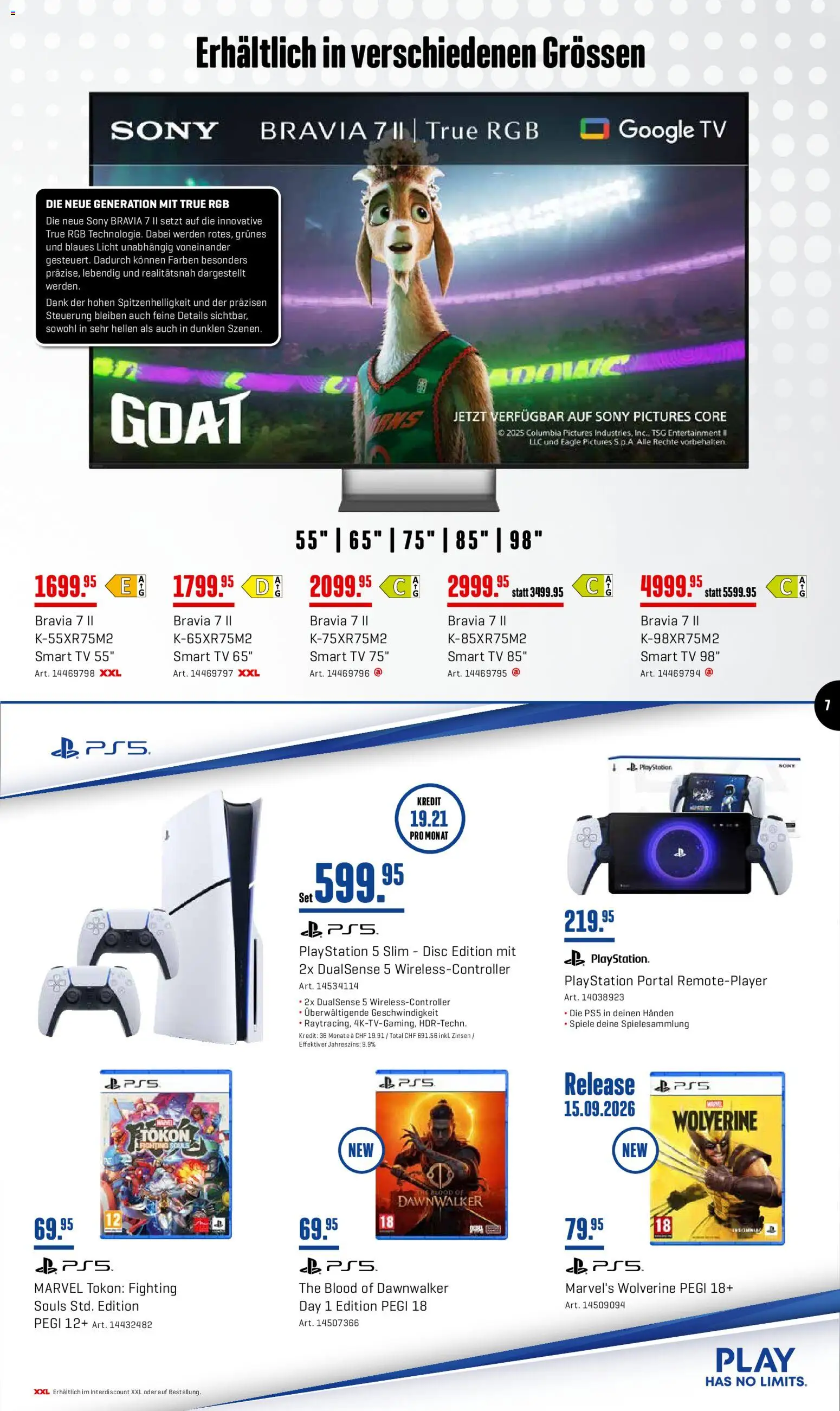 Interdiscount aktionen Angebote – gültig ab 07.09.2026 | Seite: 7 | Produkte: TV, Playstation, Sony
